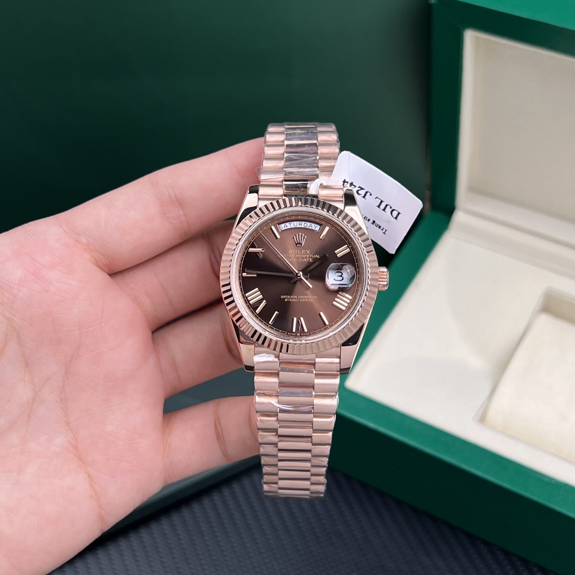 Rolex Replica Watch Day-Date Gold Wrapped Weight 175gram GM Factory 40mm - Elite Watch Atelier