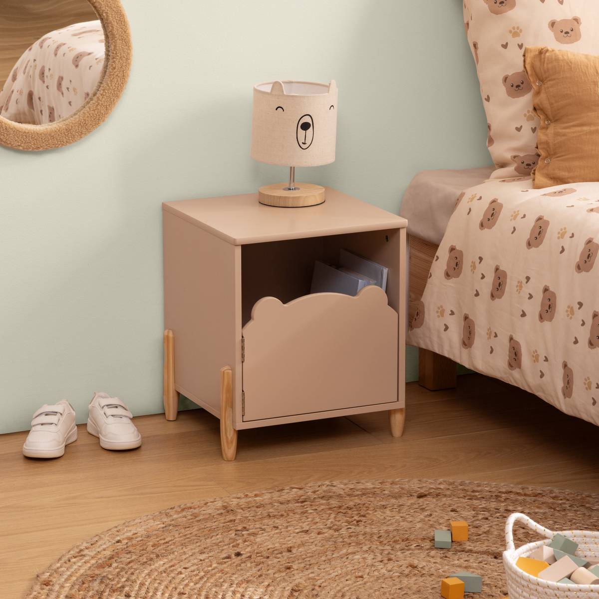 Children's Nightstand "Gentleness" Beige, 35.5x40 cm