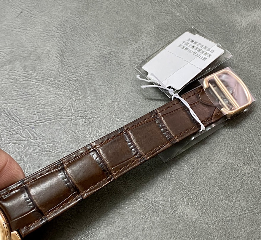 Fake Cartier Watch Ballon Bleu de Rose Gold 42mm Silver Dial Leather Strap WGBB0030 AF(1:1 replica) - Top club