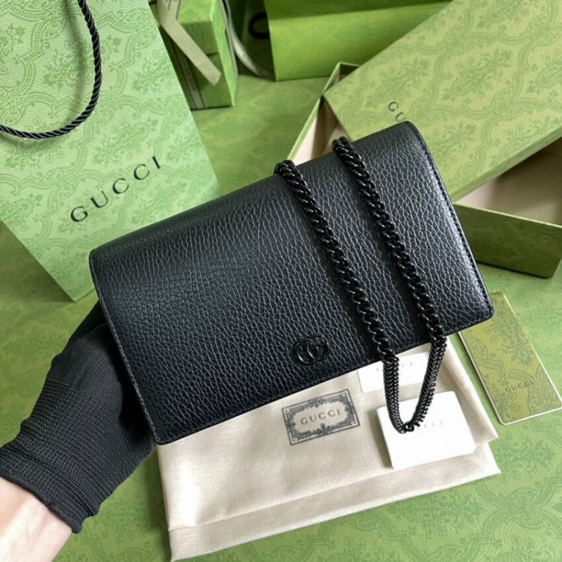 Replica Gucci Textured Leather Gg Marmont Mini Chain Bag 4979851:1High-quality replica