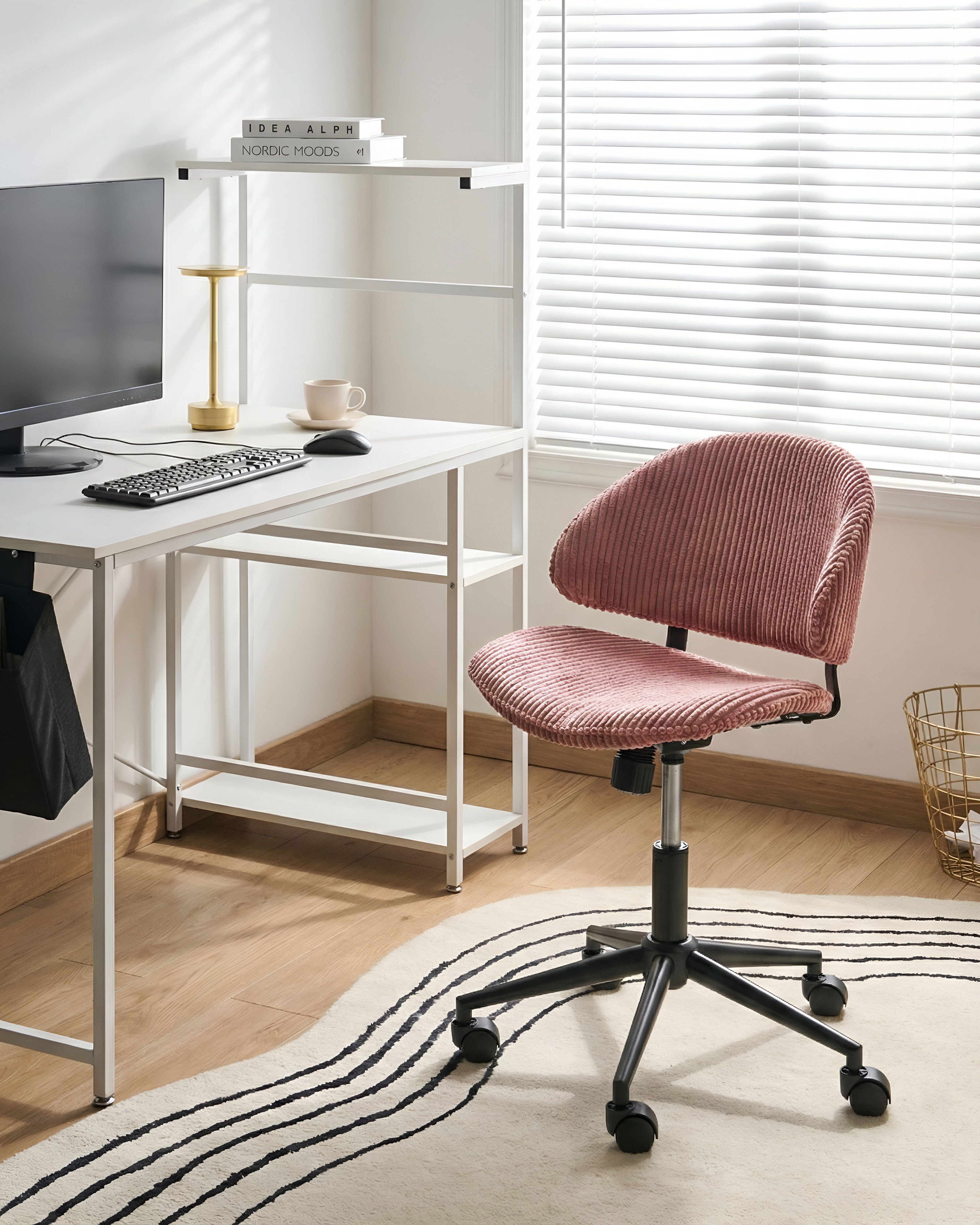 Office Chair KIANA Corduroy Pink