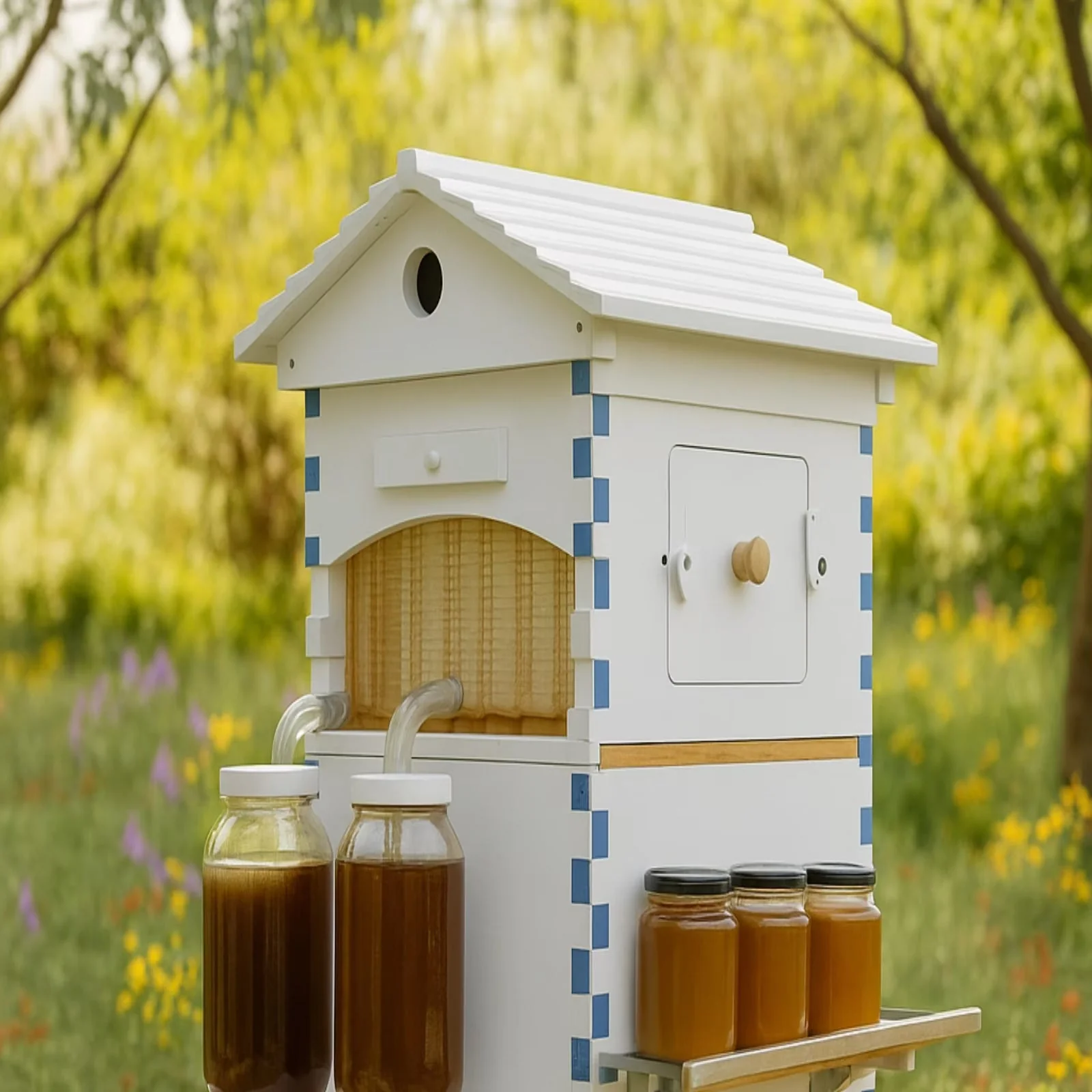 AUSHIVE Wax-Coated Cedarwood Beehive Kit With 4 Beehive Frames And 6 Brood Frames - Beige - Image 2 AUSHIVE Wax-Coated Cedarwood Beehive Kit With 4 Beehive Frames And 6 Brood Frames - Beige - Image 2