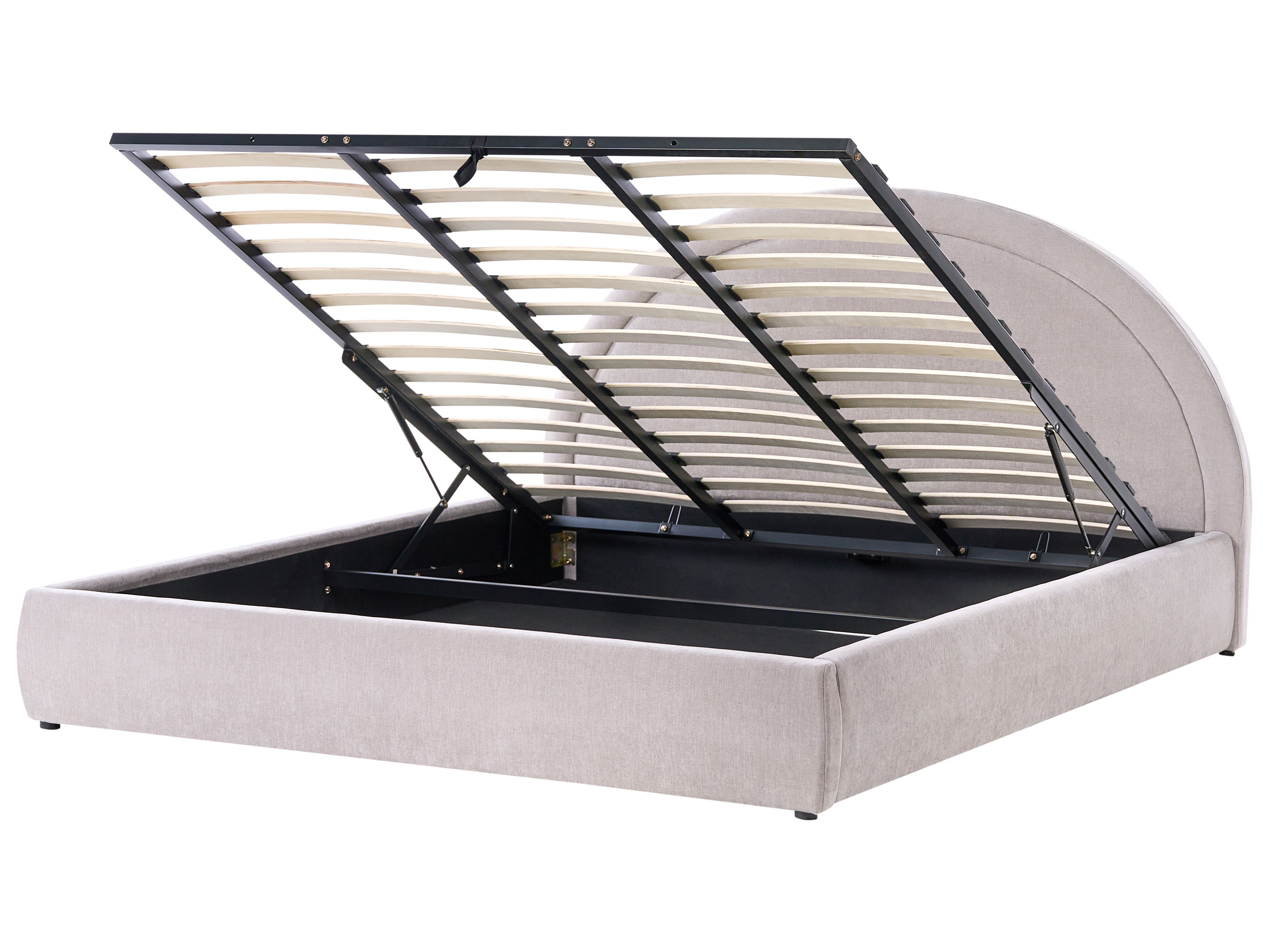 Ottoman Bed Chenille MOUZON 180 x 200 cm (EU Super King) Taupe