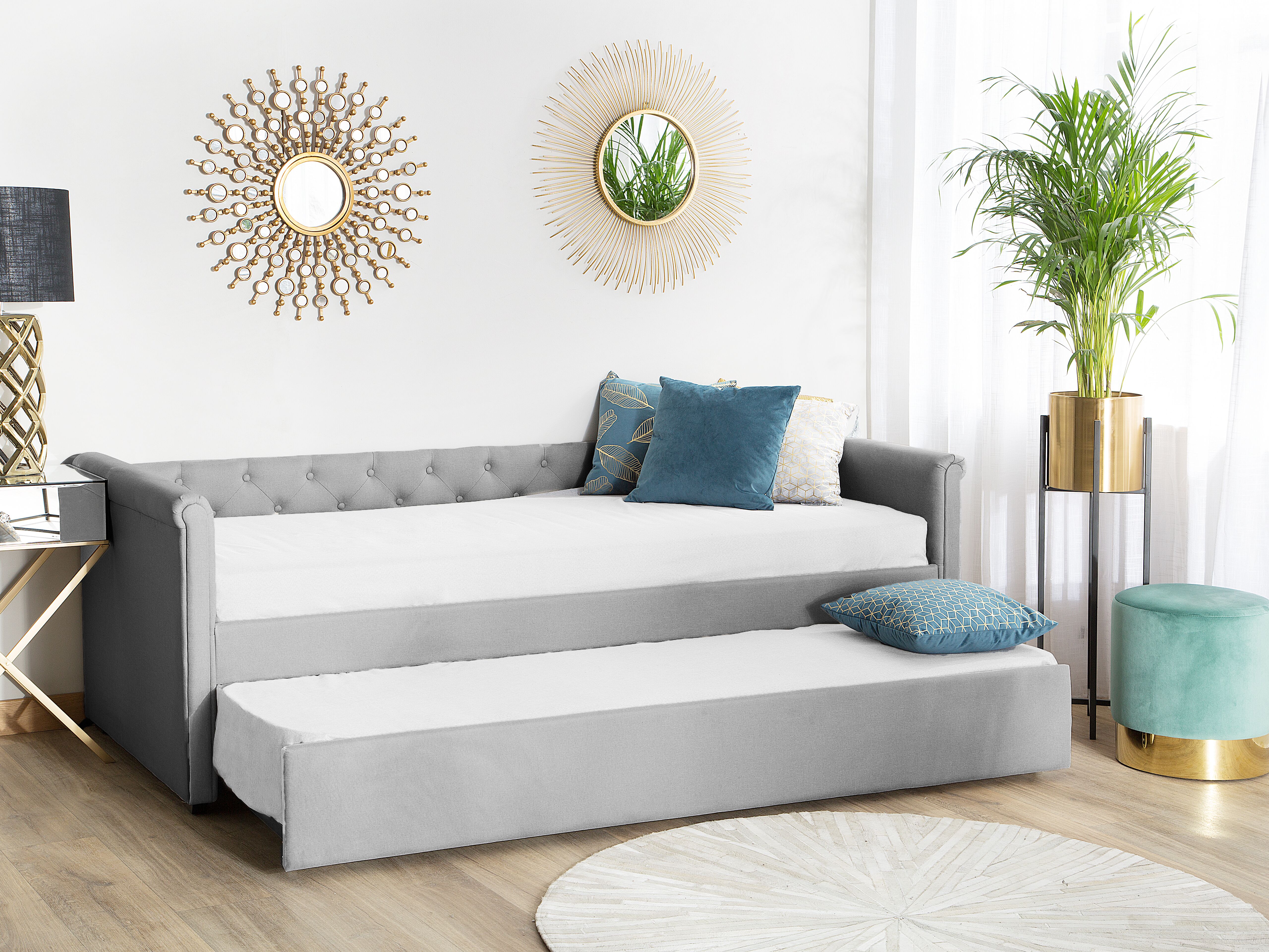 Trundle Bed Fabric LIBOURNE 80 x 200 cm (EU Small Single) Light Grey