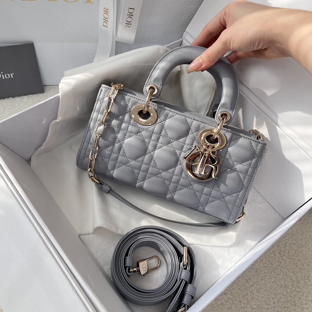 Dior Medium Lady D-Joy Bag Grey For Women 8,7in/22cm1:1High-quality replica