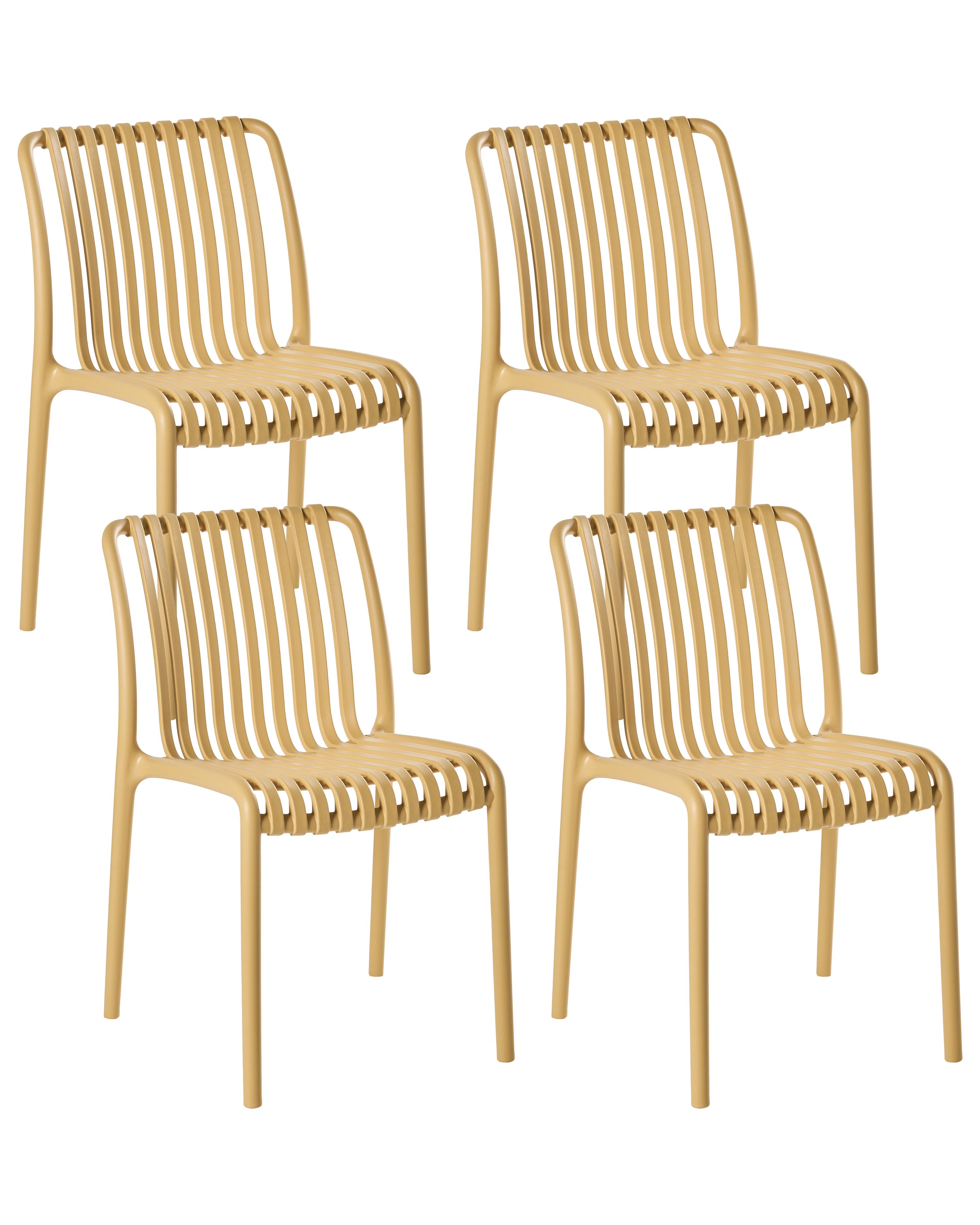 Set of 4 Garden Chairs ARICCIA Mustard