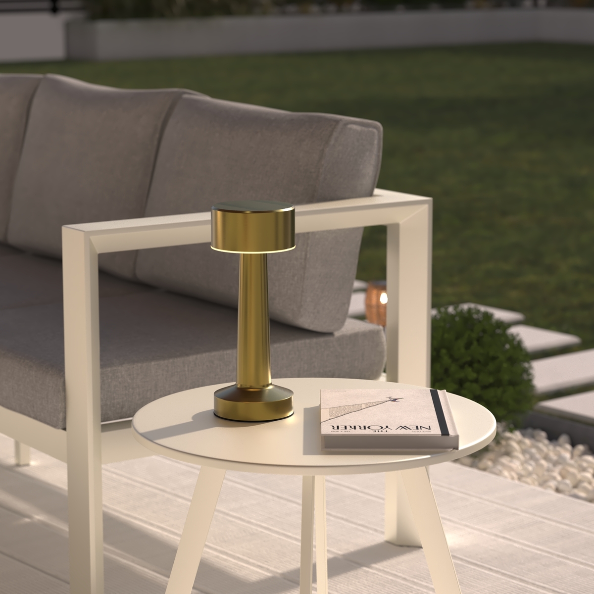 LED USB outdoor lamp "Halto" Gold, H. 21.5 cm