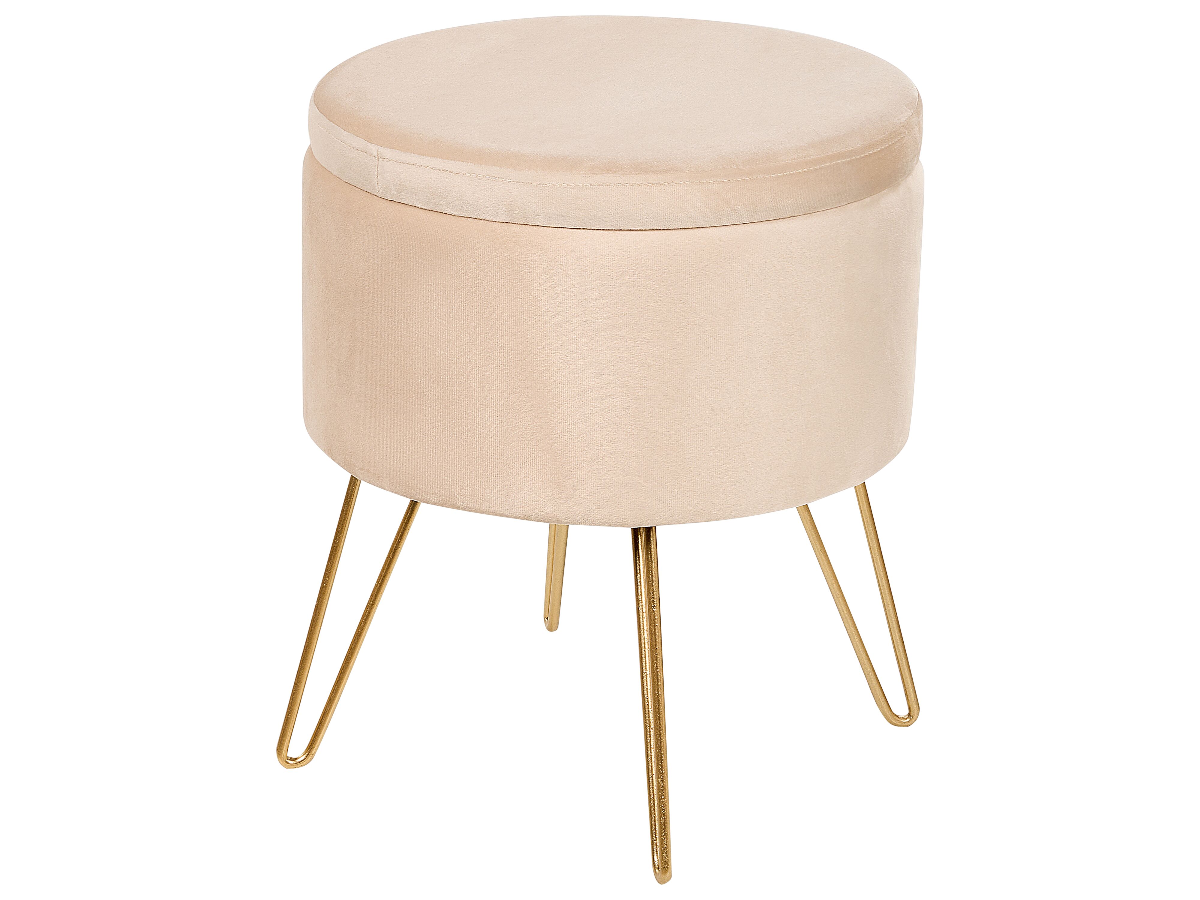 Storage Pouffe SILAS Velvet Light Beige
