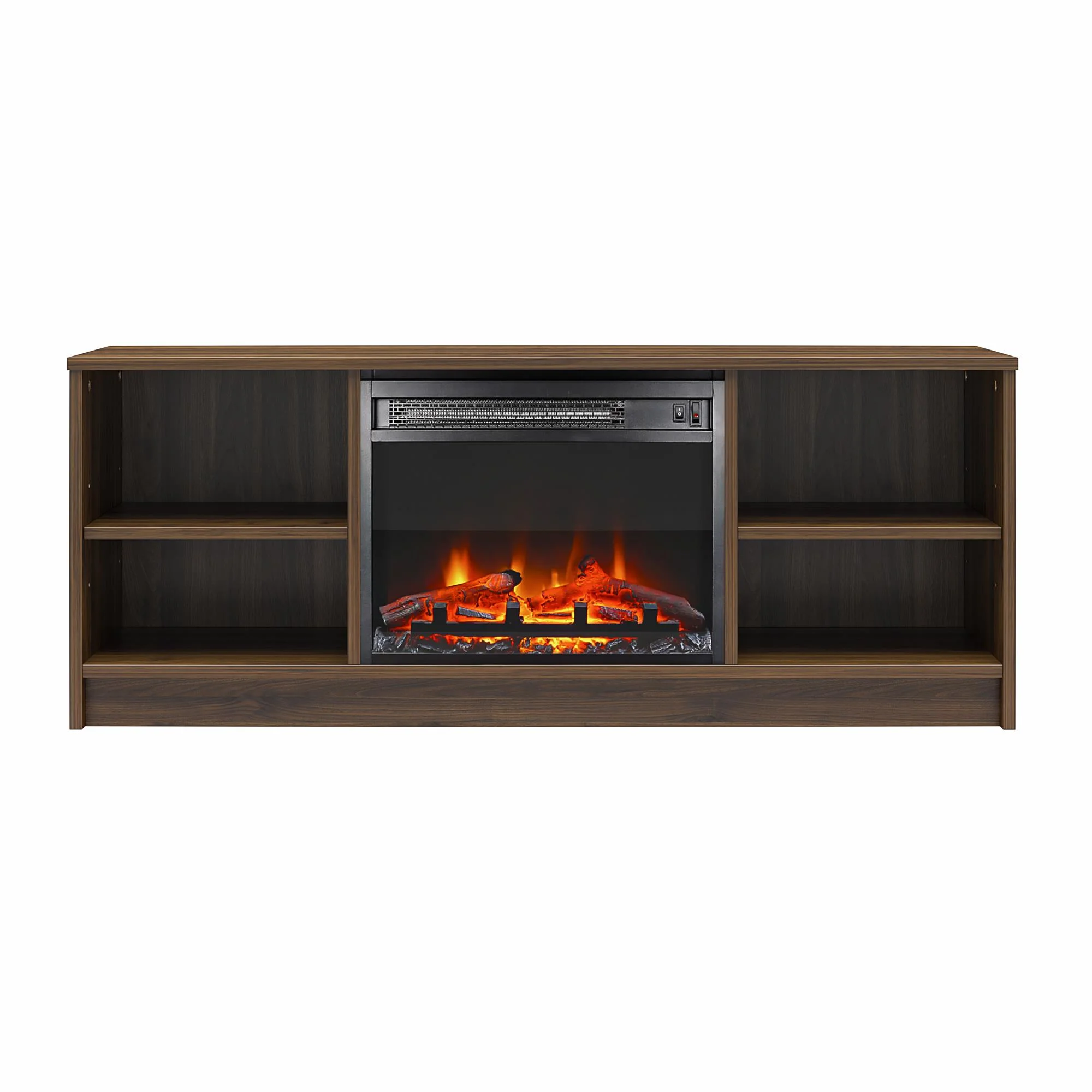Mainstays Fireplace TV Stand, for TVs up to 55", Black Oak - Image 34
