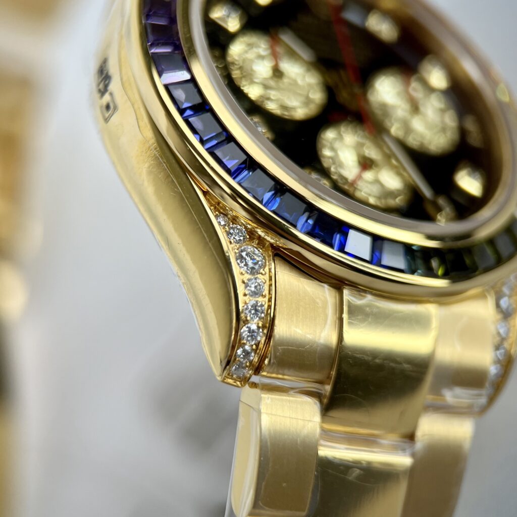 Rolex Best Replica Watch Daytona Rainbow Gold Wrapped And Moissanite Diamond Custom 40mm - Top club