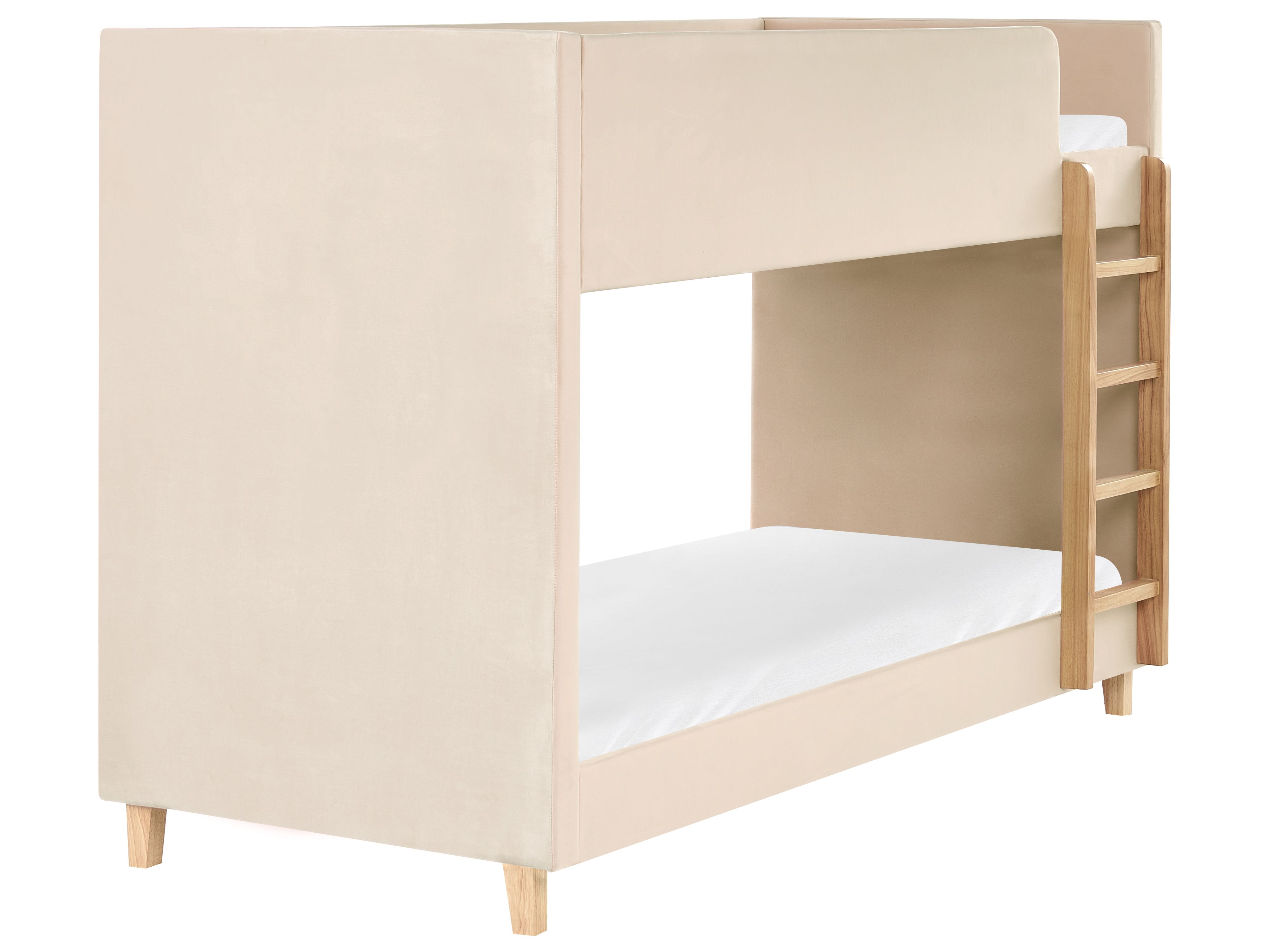 Bunk Bed Velvet CHOCQUES 90 x 200 cm (EU Single) Light Beige
