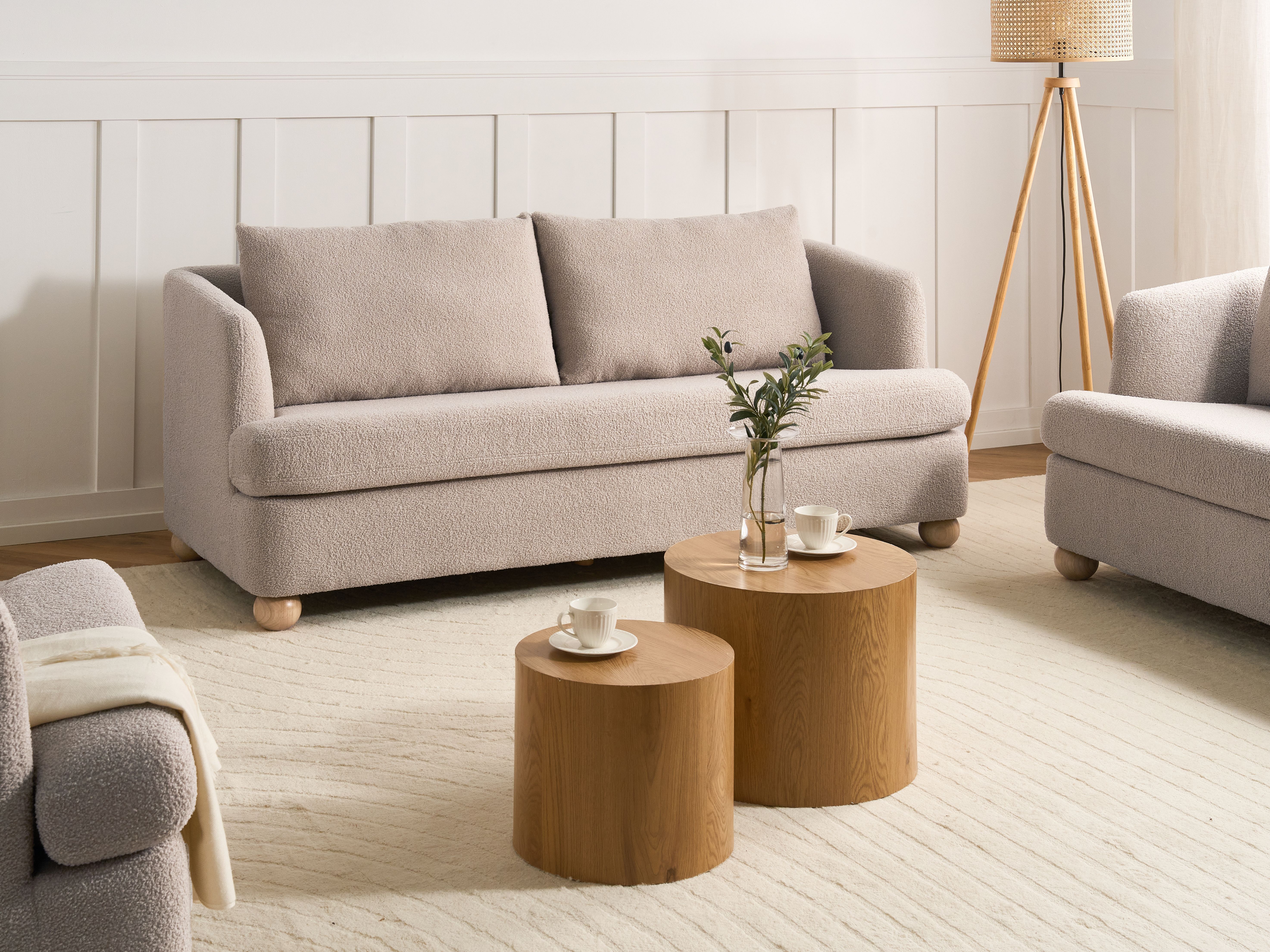 Sofa 3 Seater RATTVIK Boucle Beige