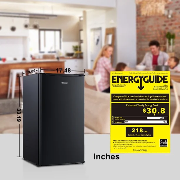 Galanz 3.3 Cu ft One Door Mini Fridge, Black Estar, New - Image 9