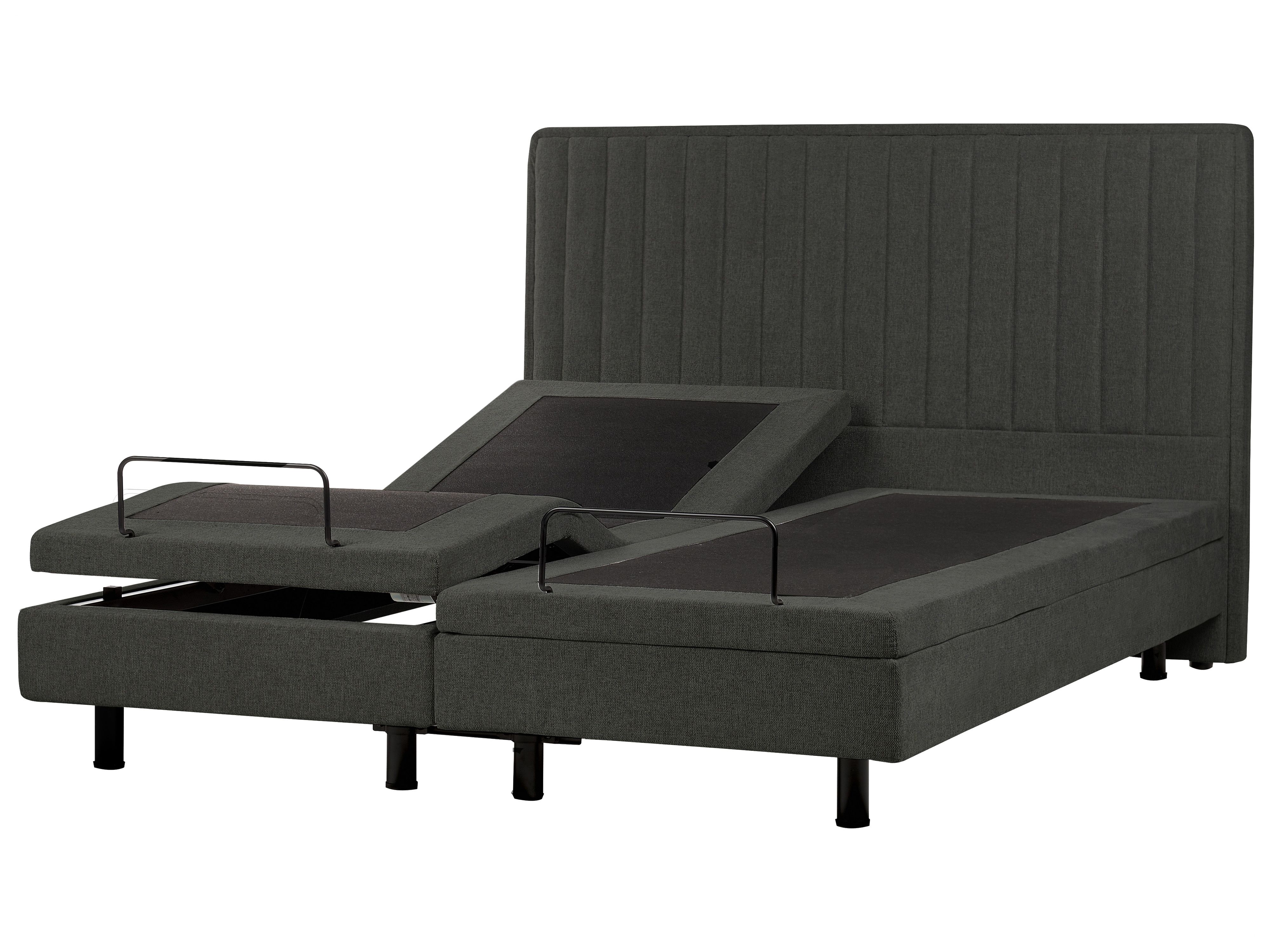 Adjustable Bed Fabric CASTELLAN 180 x 200 cm (EU Super King) Dark Grey