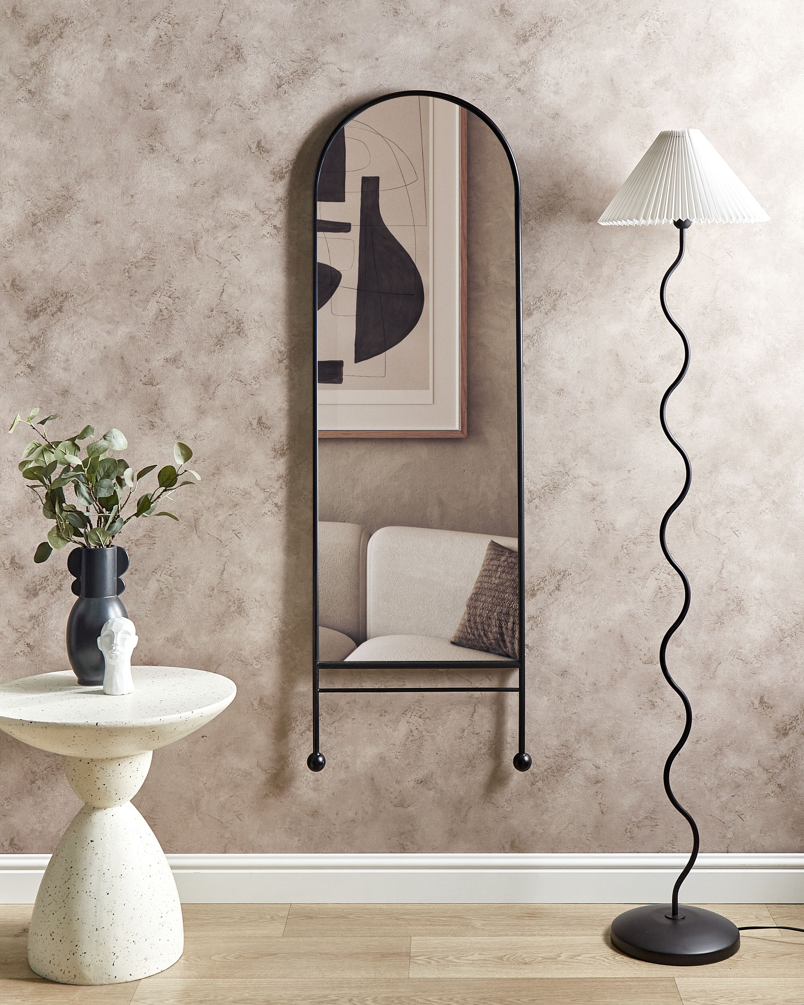 Wall Mirror JARNAGES 45 cm 145 cm Metal Black