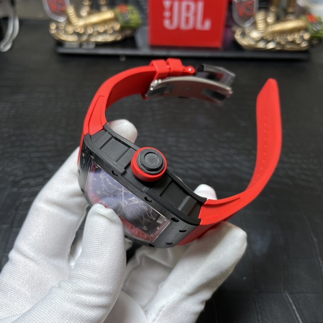 Richard Mille RM055 Carbon NTPT Replica 1:1 Watch Red BBR 45mm - Top club