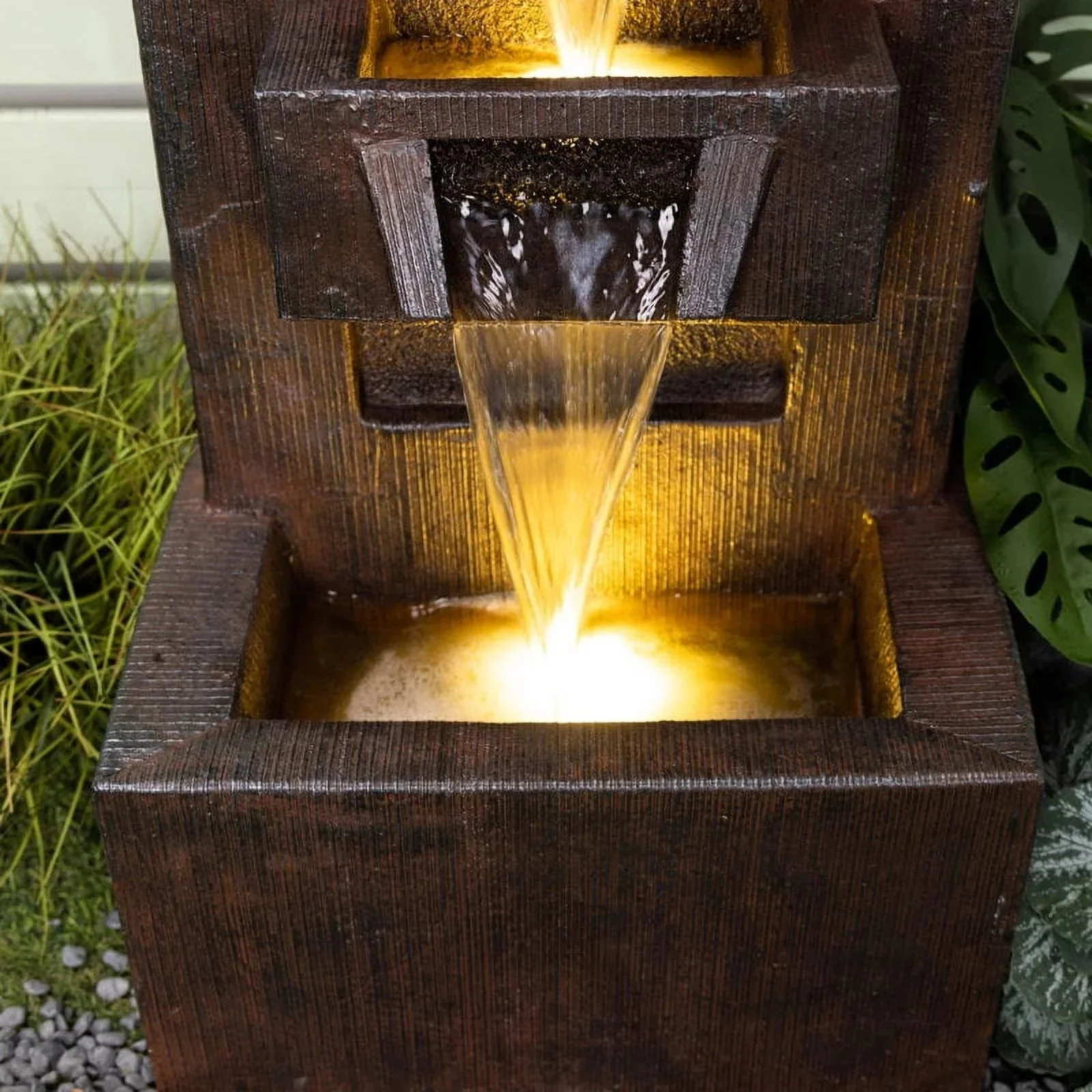 4 Floor-Standing Water Fountain With LED Lights For Garden, Patio, And Living Room - Image 3 4 Floor-Standing Water Fountain With LED Lights For Garden, Patio, And Living Room - Image 3