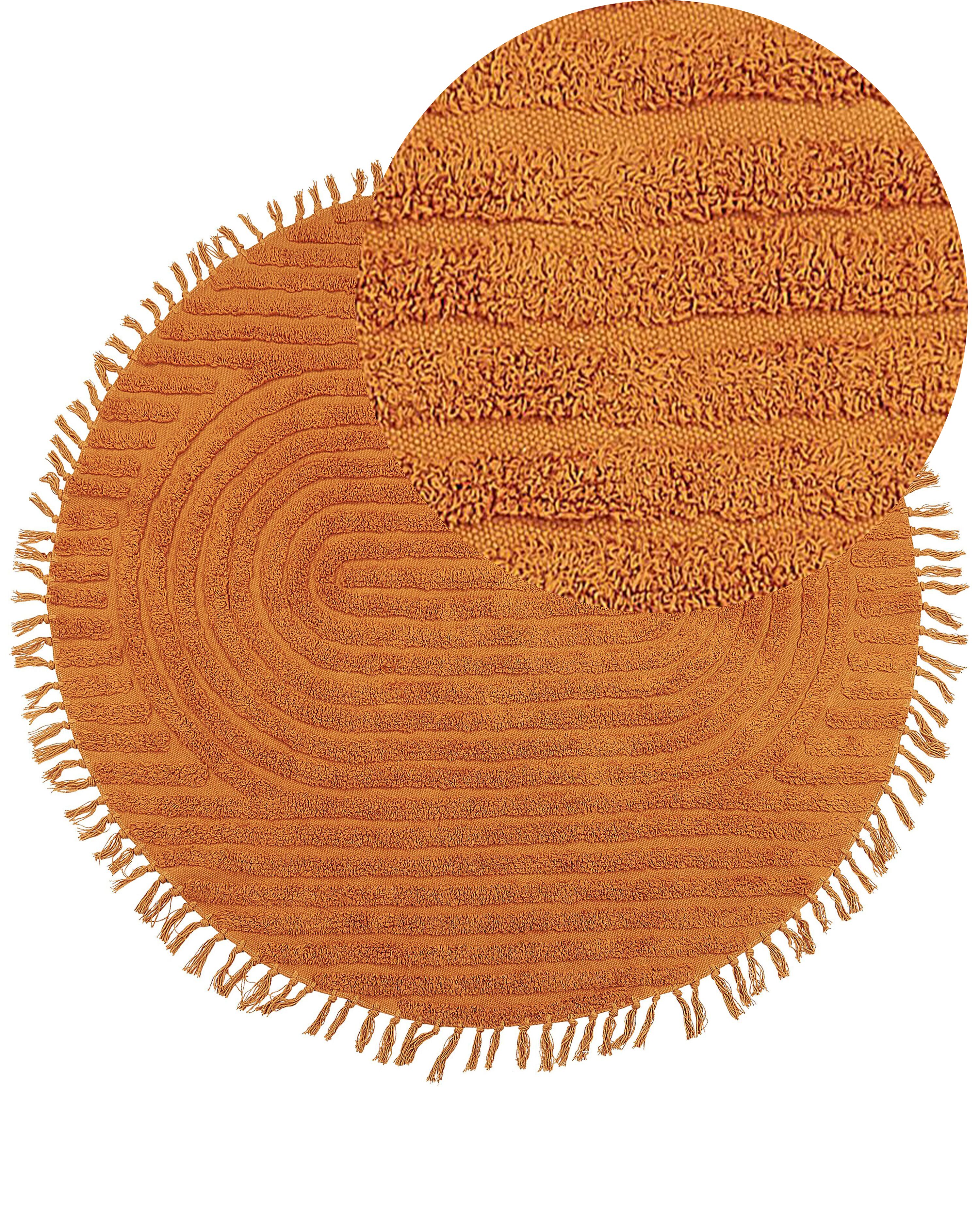 Rug HALFETI Orange ø 140 cm Cotton