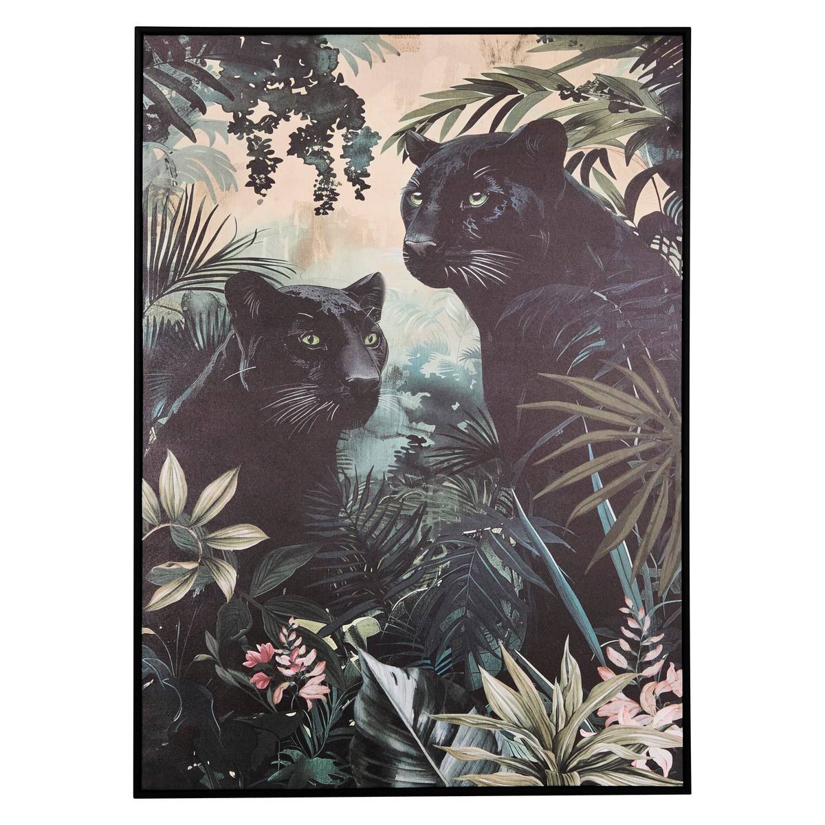 Framed Printed Canvas "Lacey" Green, 50x70 cm