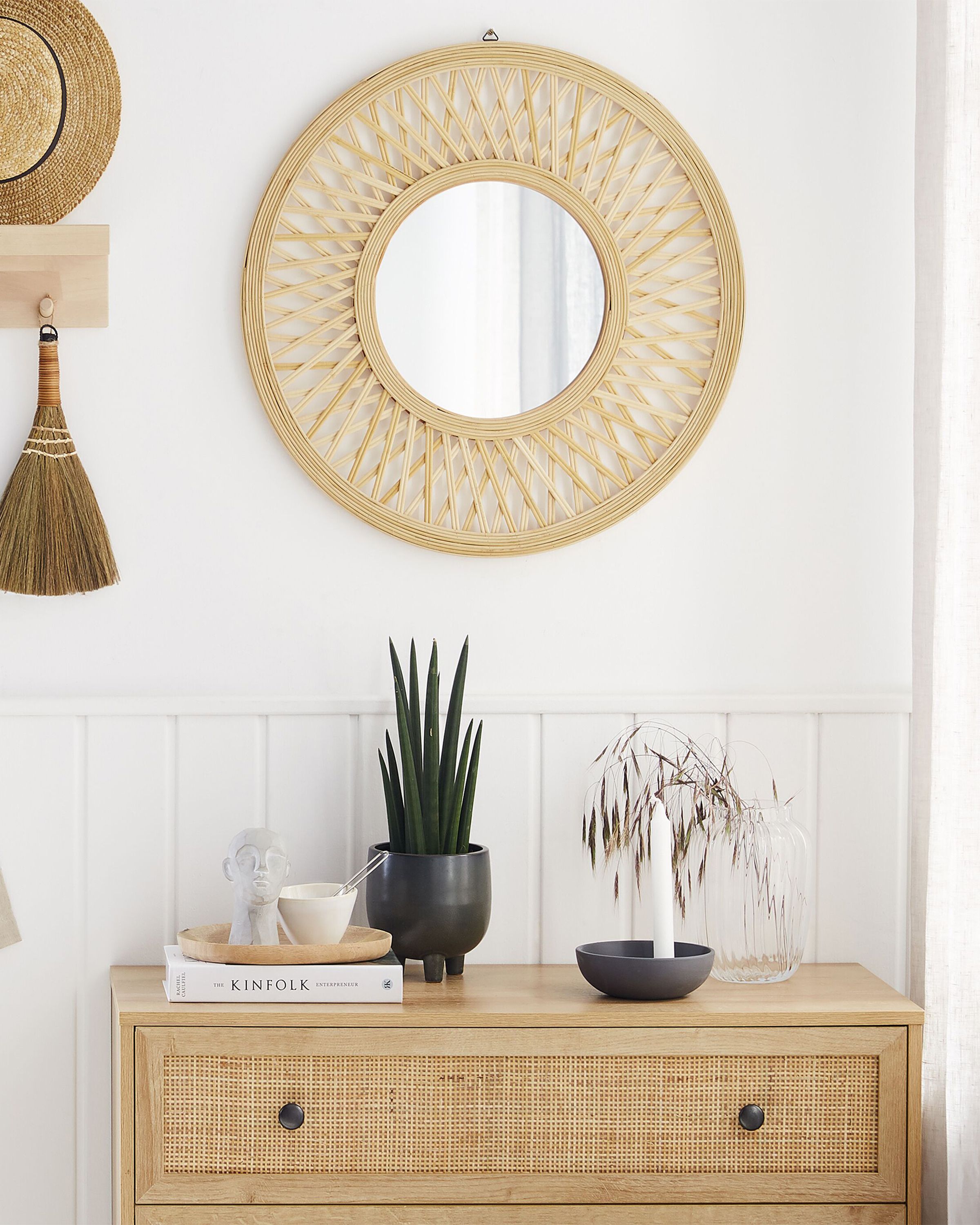 Wall Mirror BACATA 60 cm 60 cm Bamboo Natural