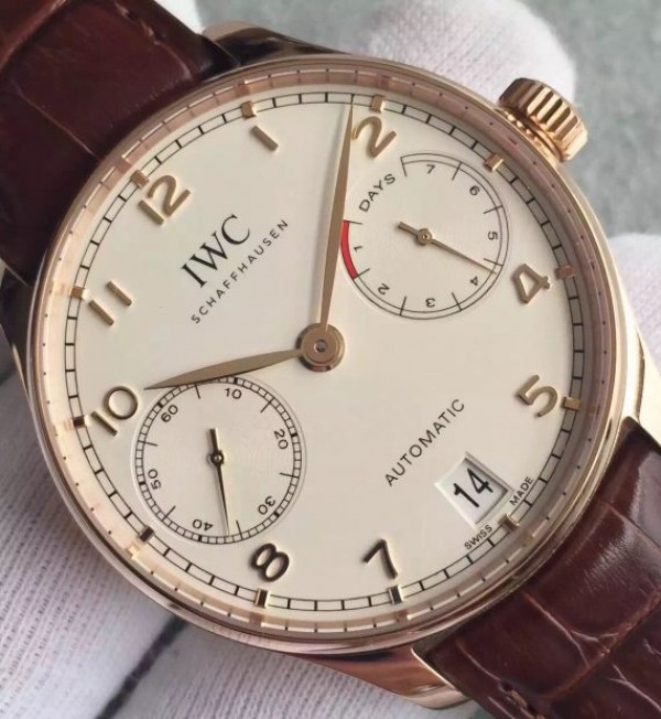 Replica IWC ZF Portuguese IW500701 RG White Dial Leather Strap A52010 - Top club