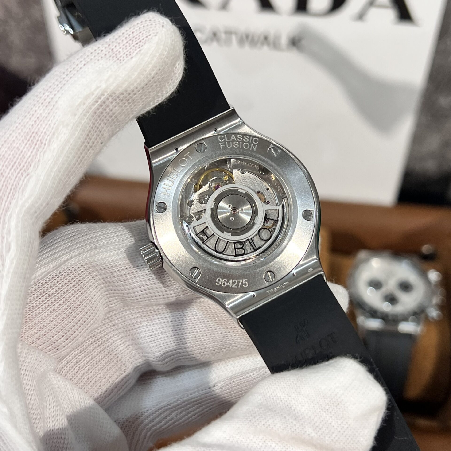 Hublot Replica 11 Watch Classic Fusion Titanium White Dial With Moissanite Bezel 38mm - Top club