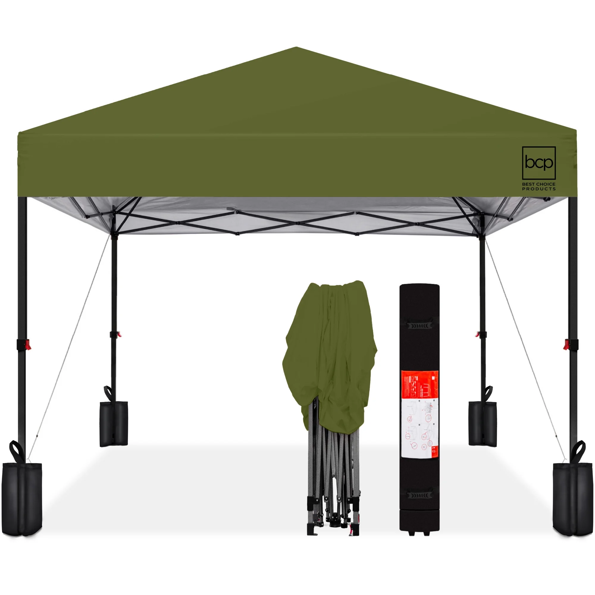 Best Choice Products 10x10ft Easy Setup Pop Up Canopy w/ 1-Button Setup, Wheeled Case, 4 Weight Bags - White - Image 40
