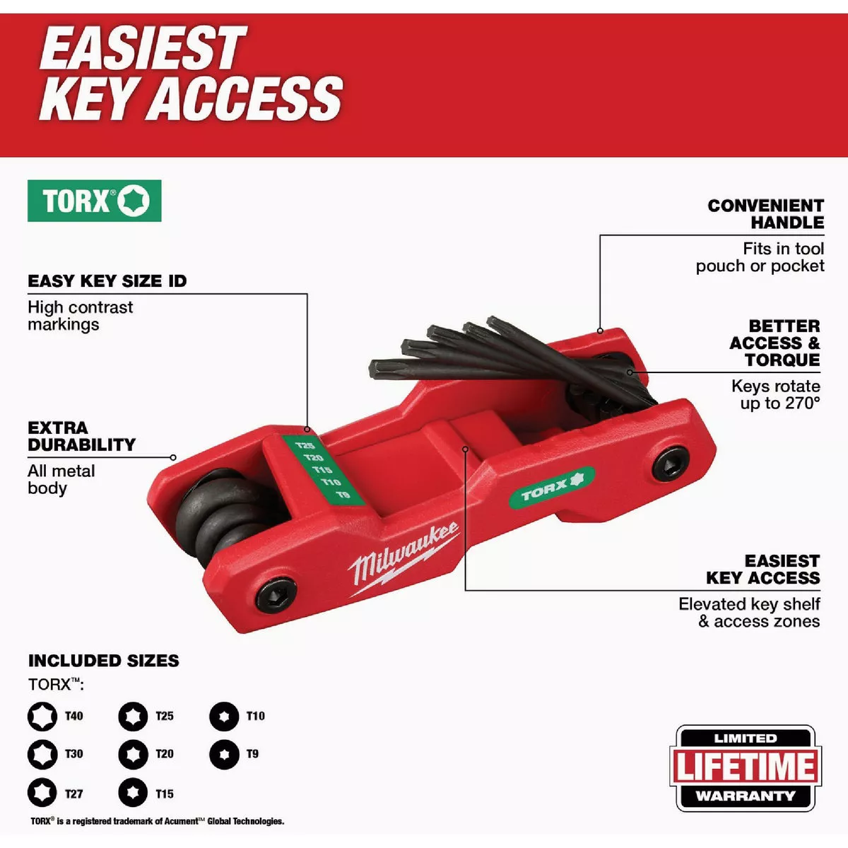 Milwaukee Torx Folding Hex Key Set, 8-Piece