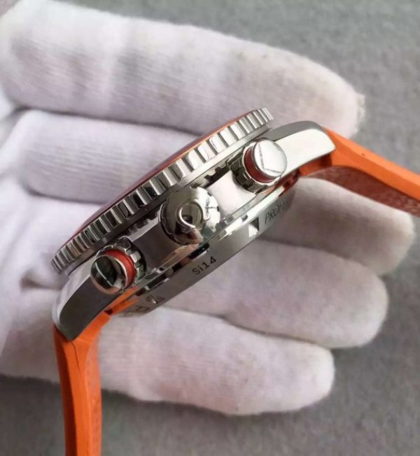 Replica Omega Planet Ocean 45mm Chrono Orange Bezel Black Dial Rubber Strap A9300 - Top club