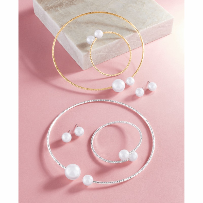 Faux-Pearl Crystal Jewelry Set - MIDNIGHT VELVET CATALOG