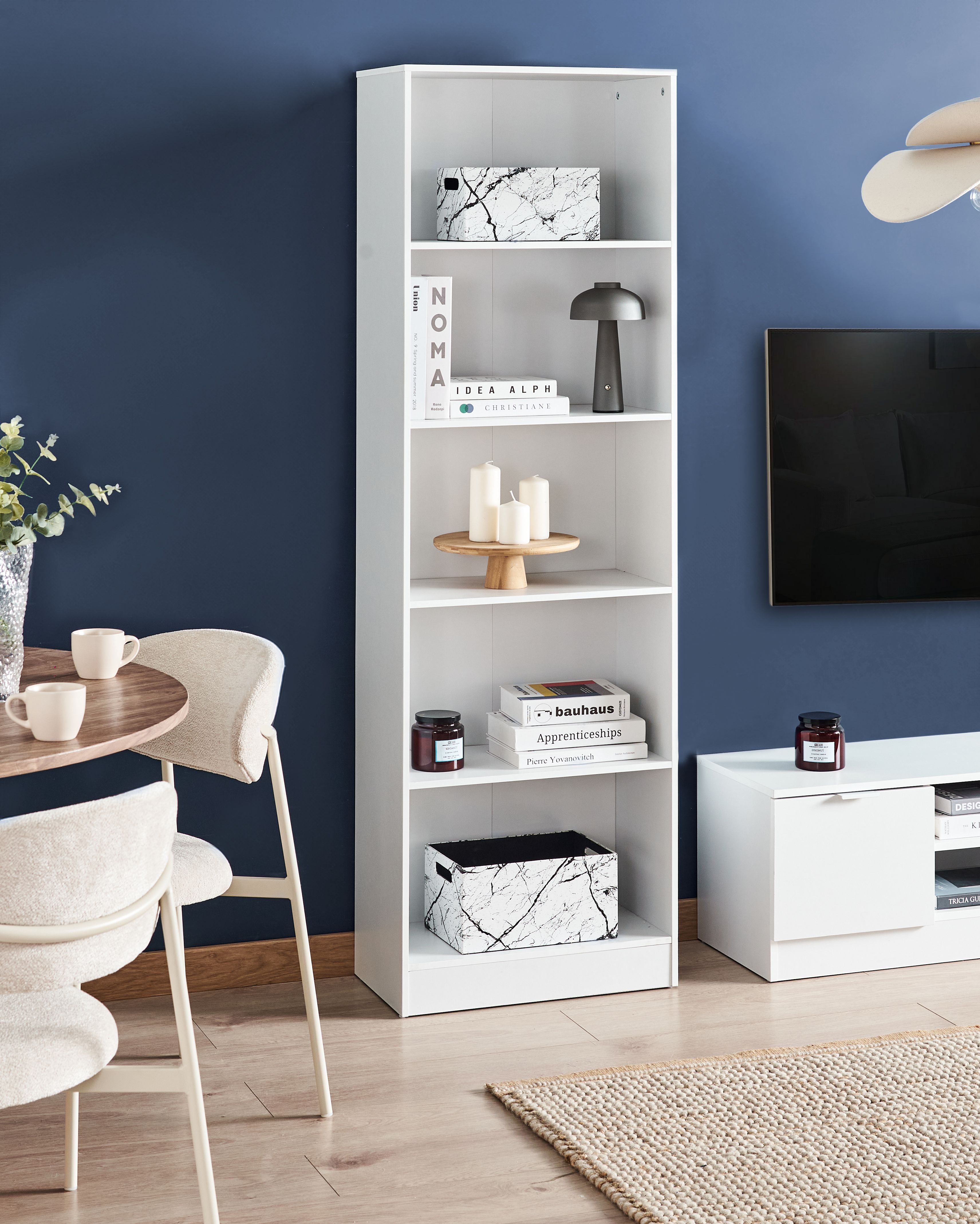 5 Tier Bookcase WINNIPEG 174 cm White