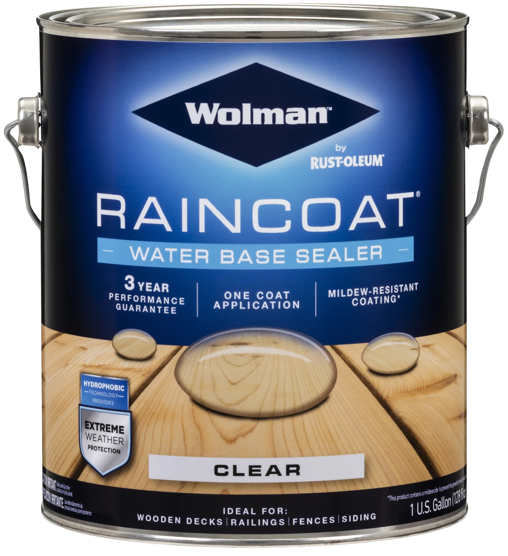 4 Pack, Clear, Wolman RainCoat Water Base Exterior Wood Sealer- Gallon