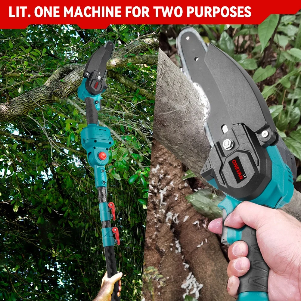 3-in-1 Brushless 6" Pole Chainsaw & Electric Pruning Shears Cordless Pole Saw - Image 11