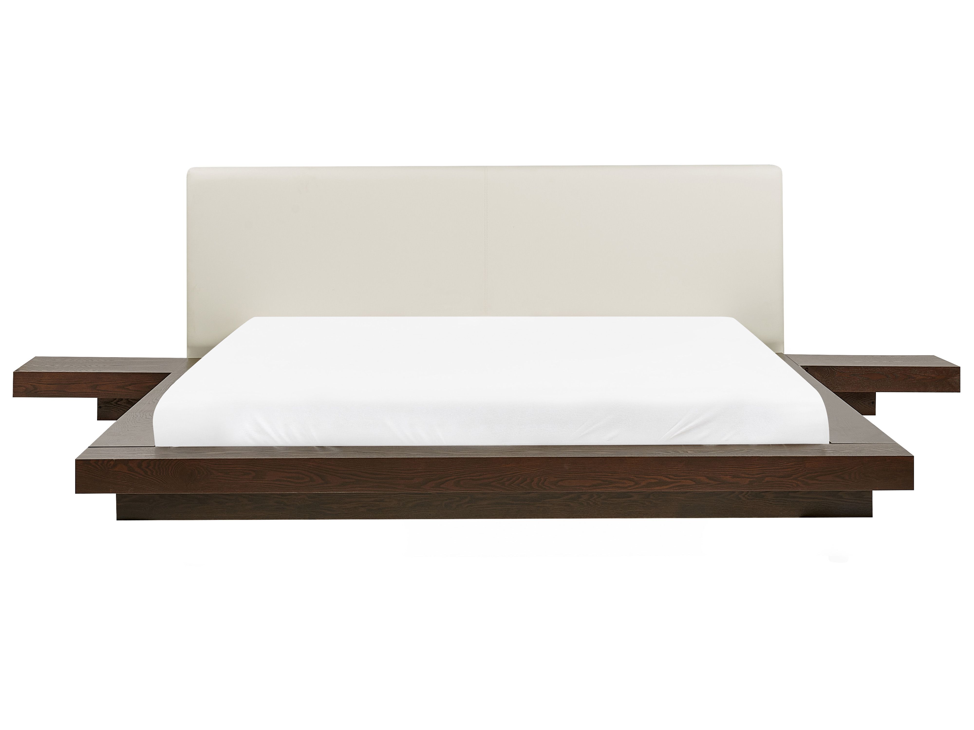 Bed Faux Leather ZEN 180 x 200 cm (EU Super King) Dark Ash Wood