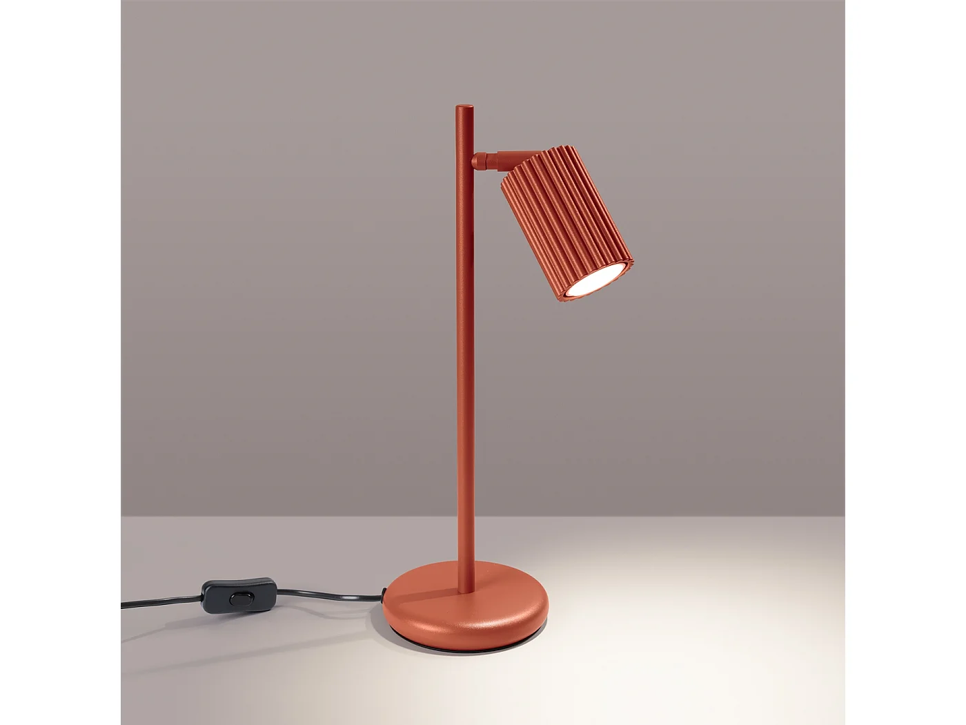Lampe de bureau Gloow minimaliste en aluminium - 1 sources lumineuses 4000K - L.14,5 x H.43 cm - ocre rouge