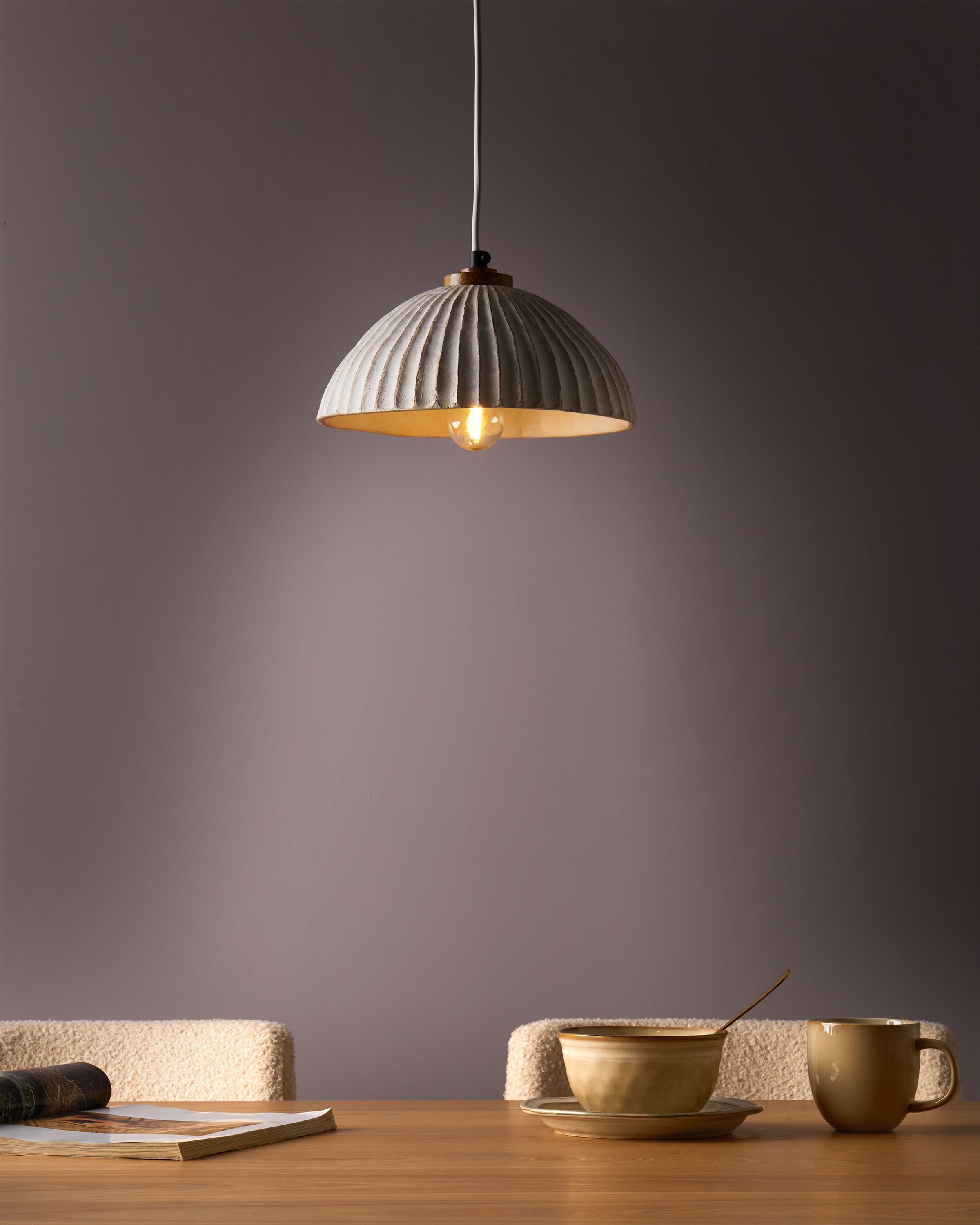 Pendant Lamp COTTICA Papier-Mâché White