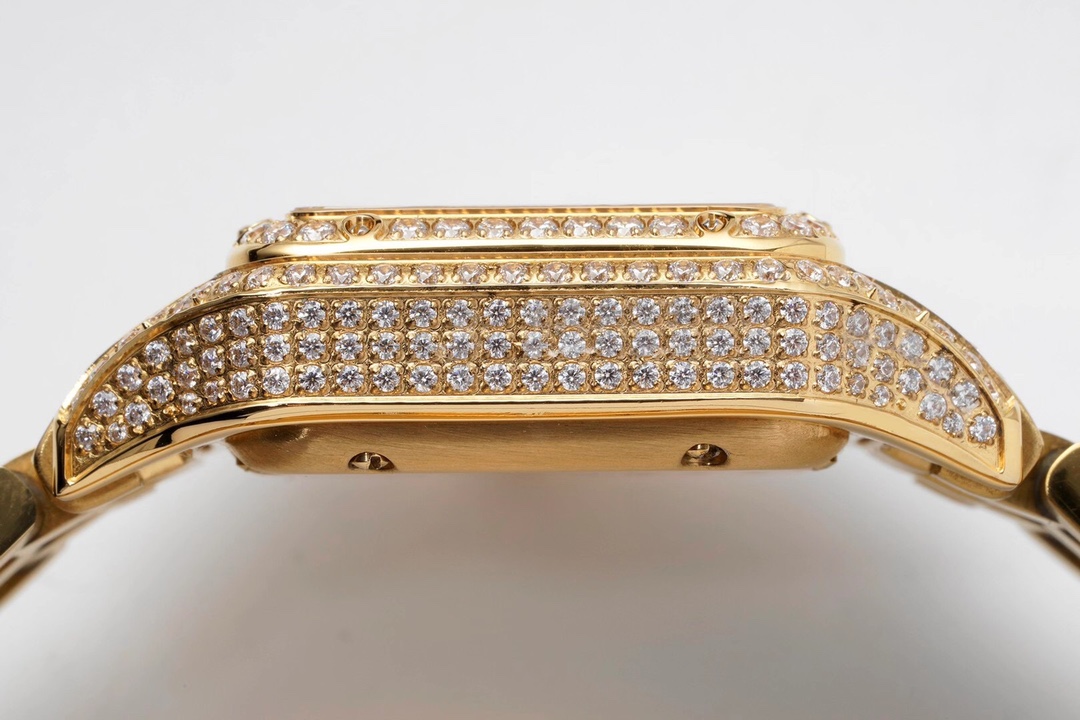Cartier Cheetah Full of Diamonds Ladies 37MM-Golden(1:1 replica) - Top club