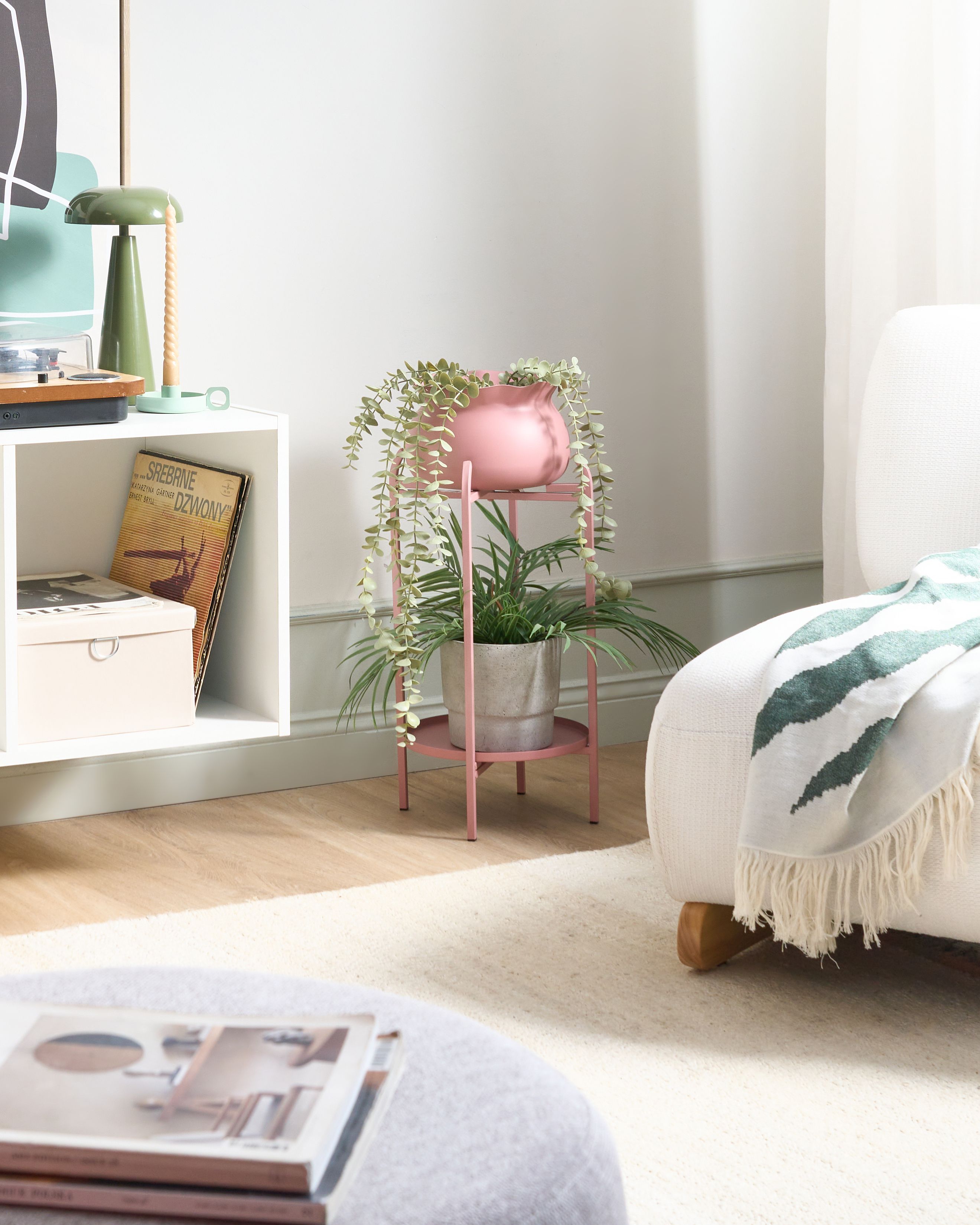 Plant Stand MOKUREN Metal 25 cm Pink