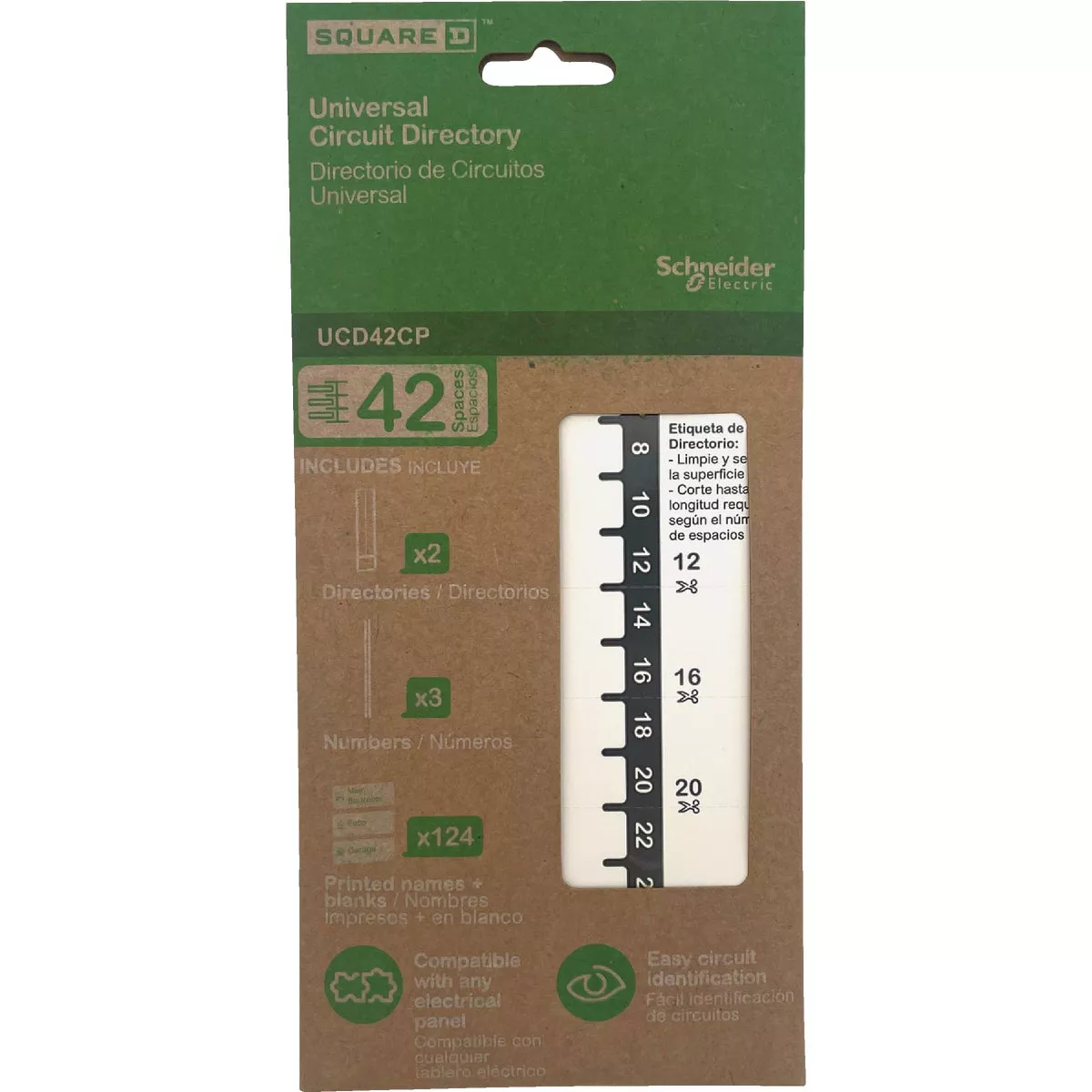 Square D 42-Space Universal Circuit Directory for Load Centers