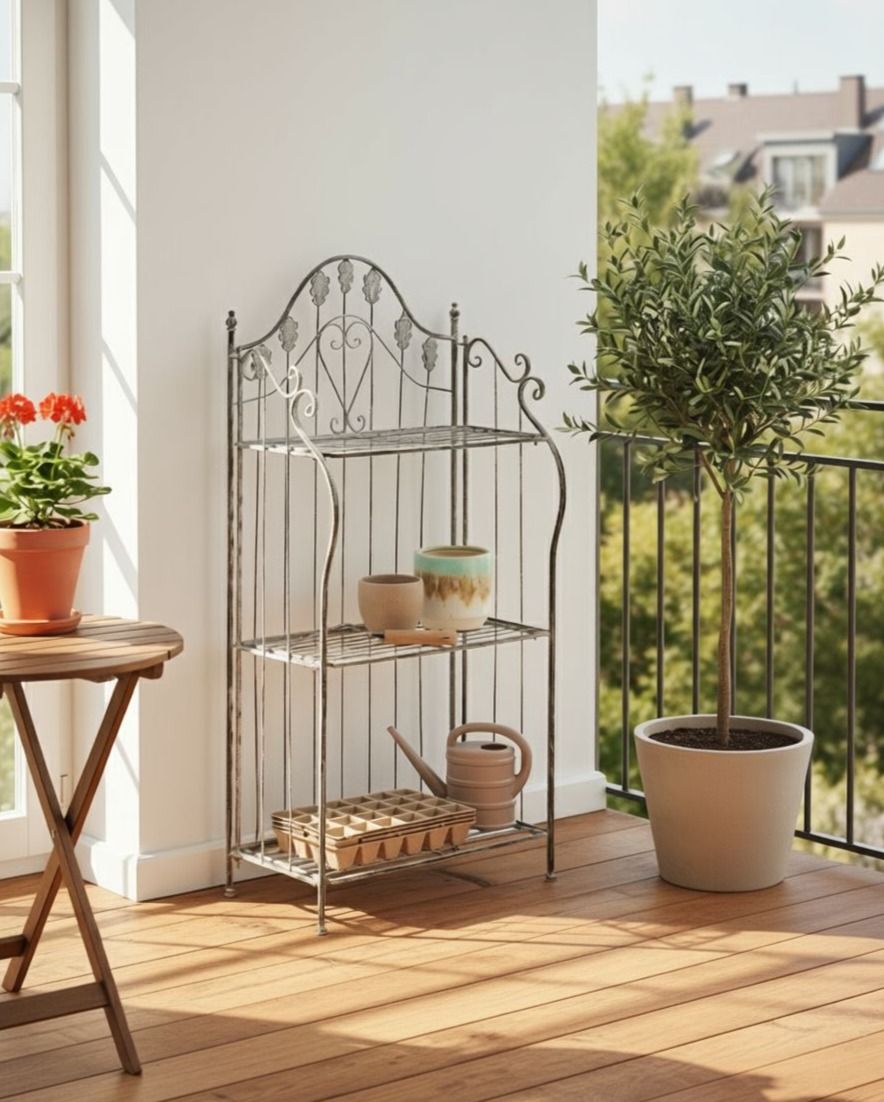 Shelving Unit VISANO Metal 59 cm 30 cm Grey