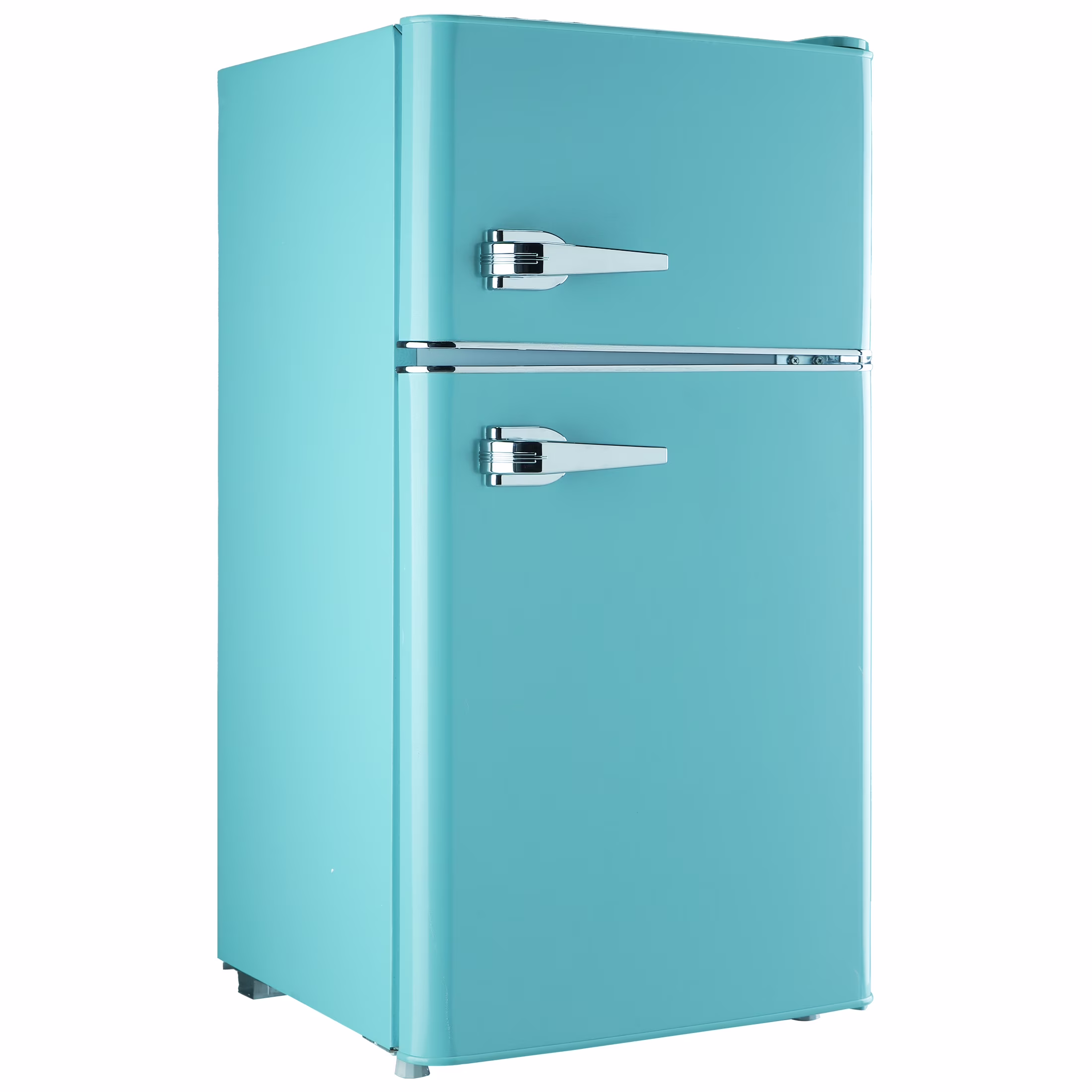 2 Door Mini Fridge with Freezer,3.5Cu.ft Small Freezer,7 Adjustable Thermostat,Blue,New