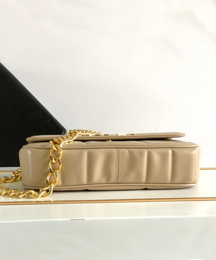 Celine Chain Shoulder Bag Matelasse Monochrome Apricot1:1High-quality replica