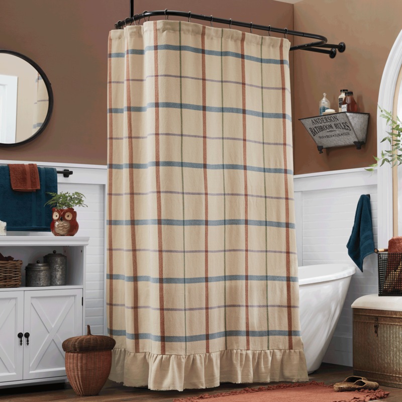 Autumn Bliss Plaid Shower Curtain - MIDNIGHT VELVET CATALOG