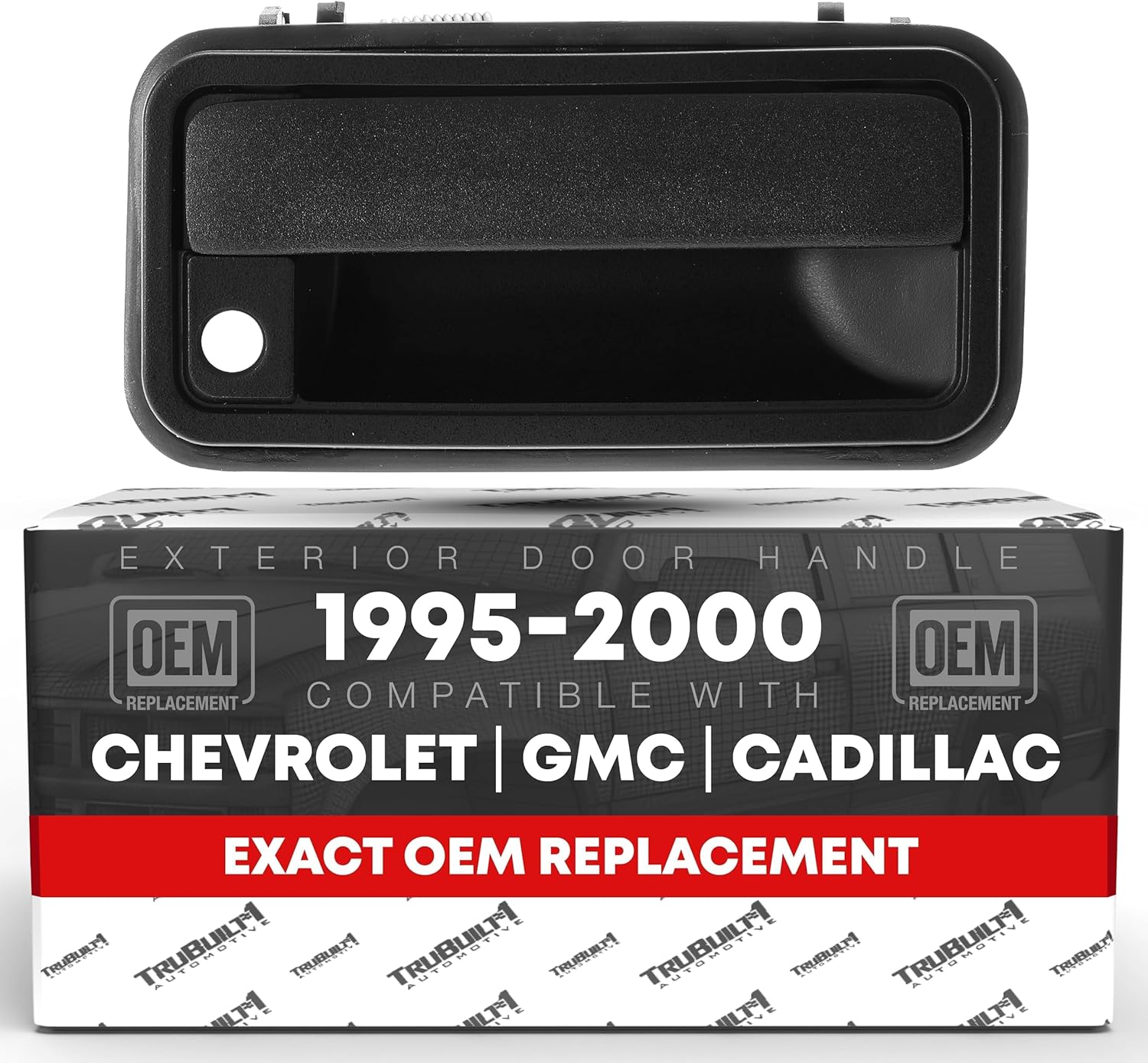 T1A Exterior Front Passenger Door Handle, Upgraded Metal - Compatible with 1995-2000 Chevrolet, GMC C/K 1500 2500 3500 Suburban Tahoe Yukon; 1999-2000 Cadillac Escalade - Textured Black - OEM 1574223