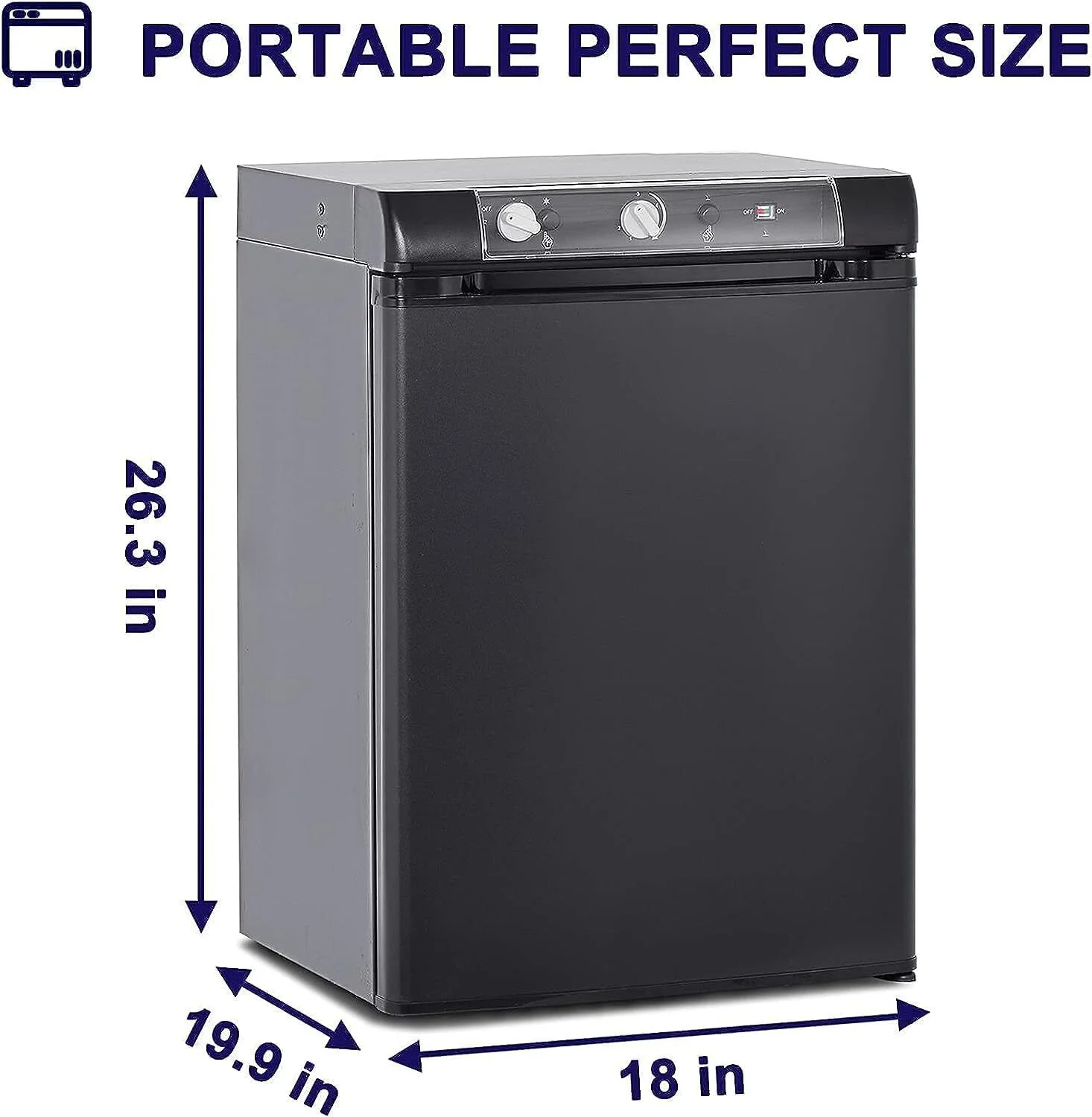 Smad 3 Way Caravan Propane Fridge 110V/12V/LPG Gas Refrigerator for RV Campervan 2.1 Cu ft - Image 3
