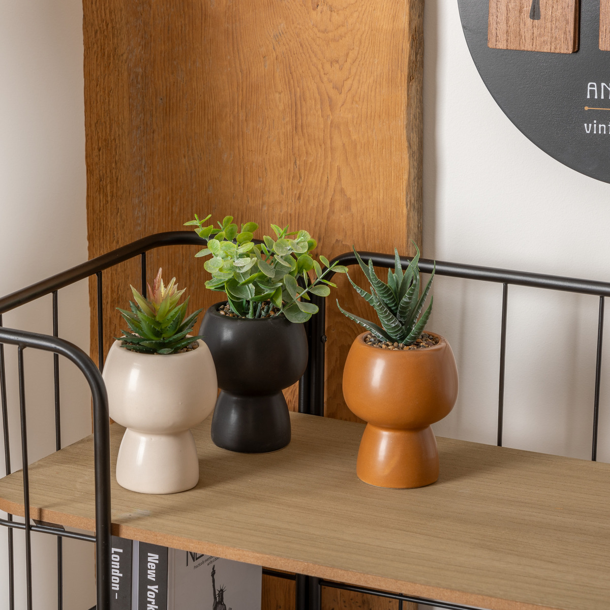 Artificial plant "Livy" Ceramic pot, H.17 cm