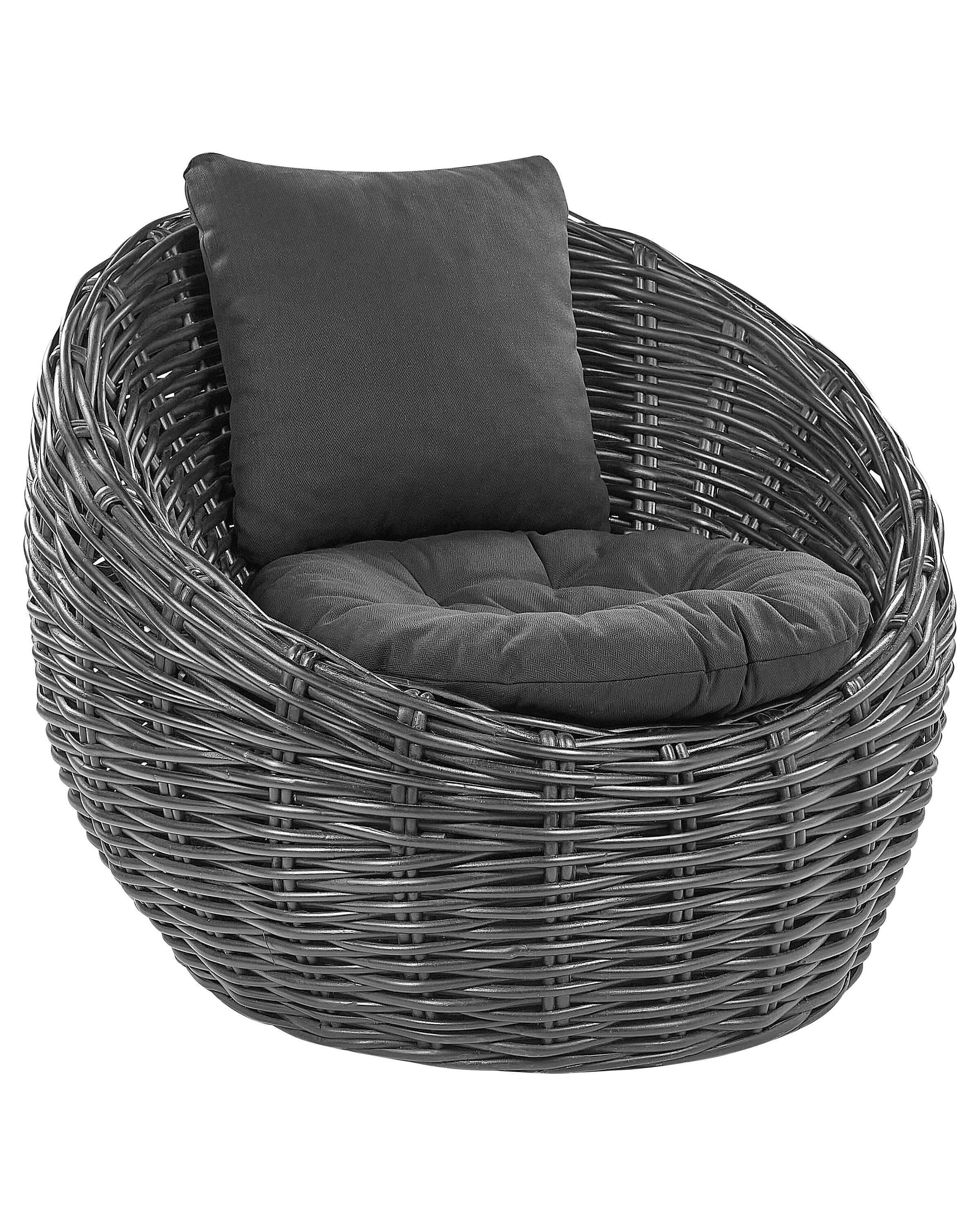 Garden Chair LERICI Rattan Black