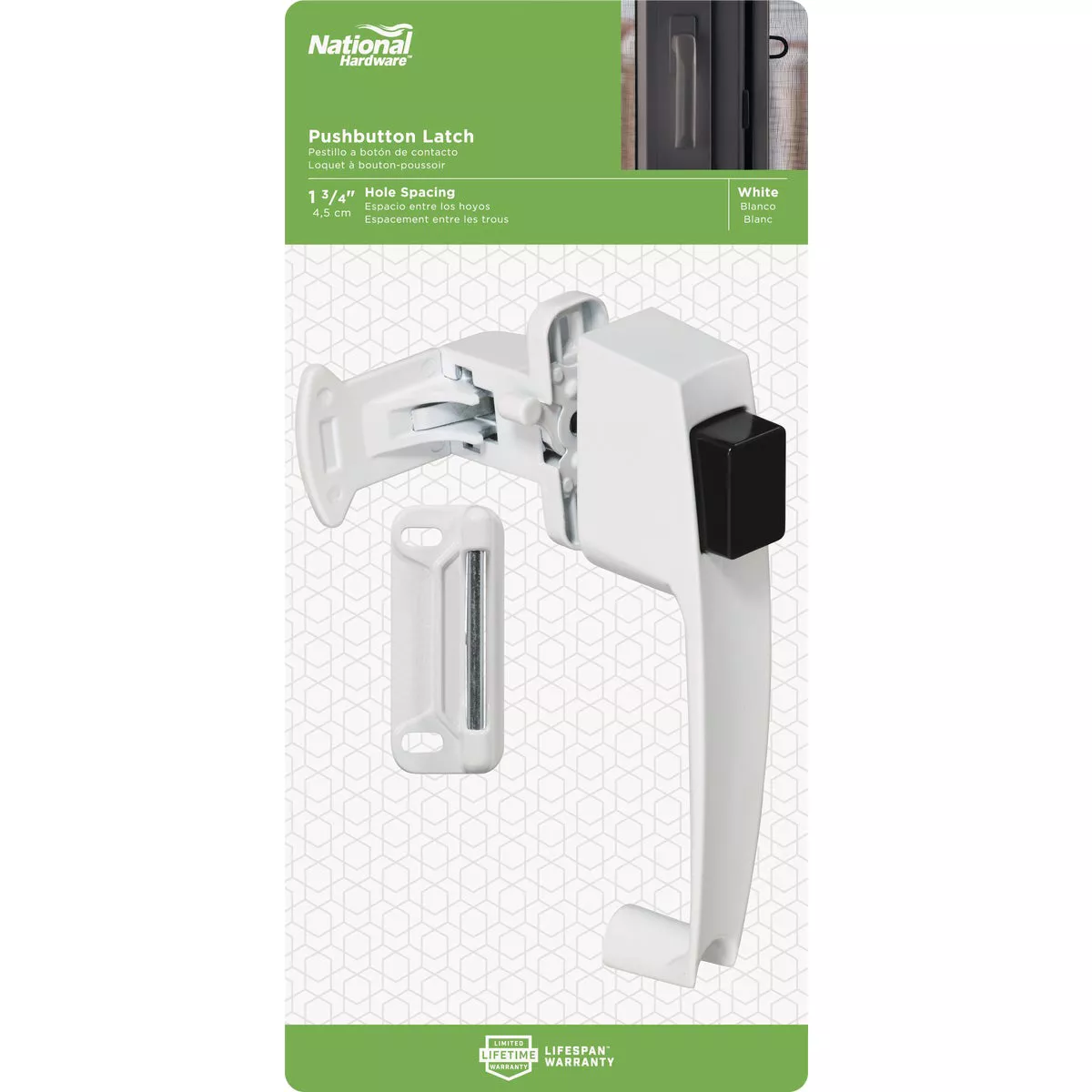 National Hardware White Push Button Latch