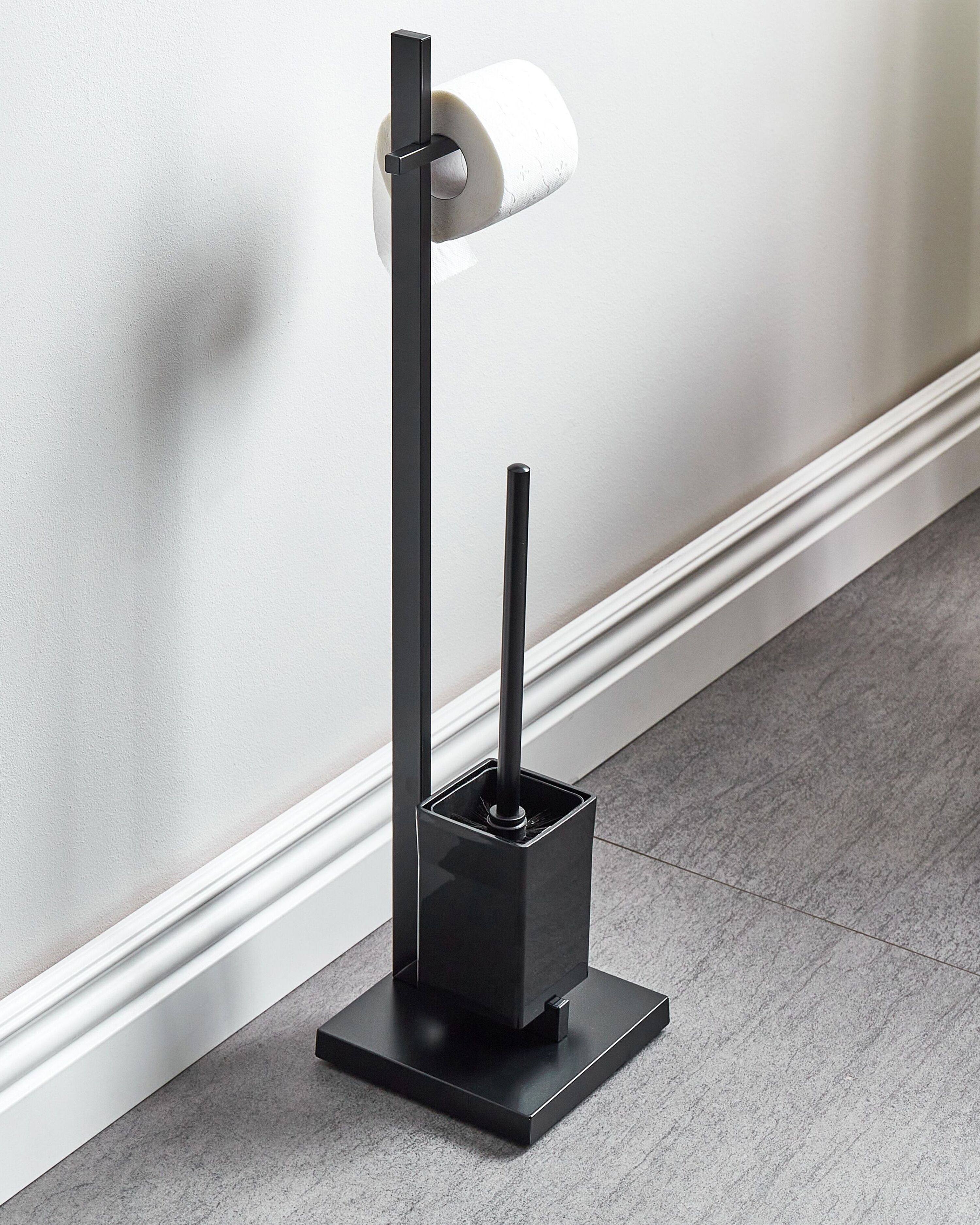 Toilet Roll and Brush Holder ULAPES Metal Black