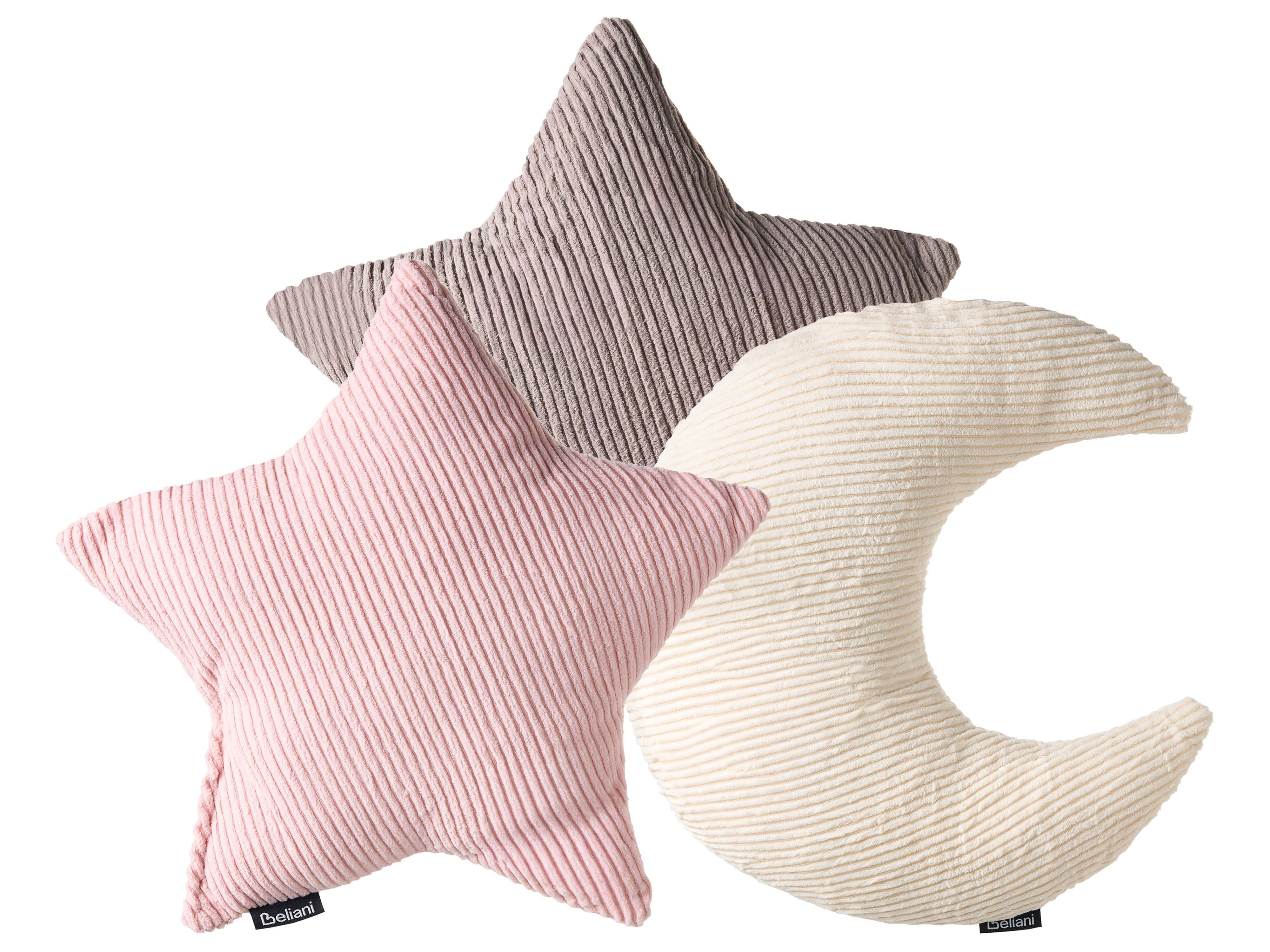 Set of 3 Decorative Cushions LUNA Corduroy 35 x 30 cm 35 x 35 cm Multicolour Solid